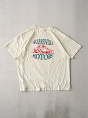 Vintage '93 Washed Yellow Hazardville Motors Single Stitch Tee (L)