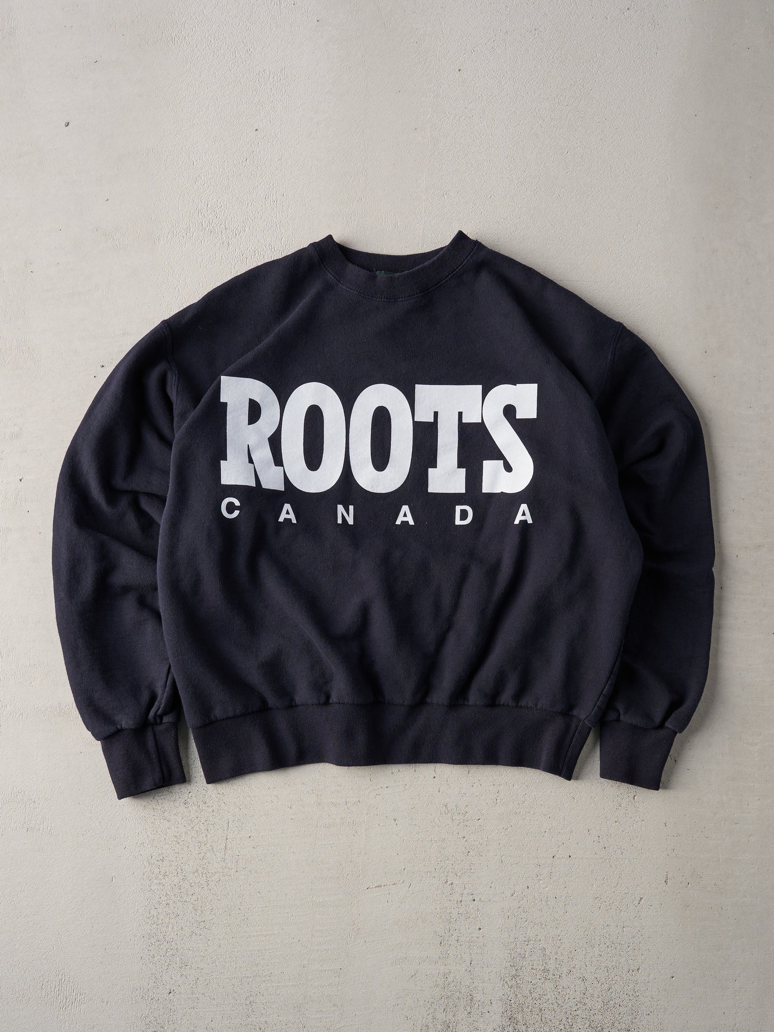 Vintage 90s Navy Roots Athletics Crewneck (L)