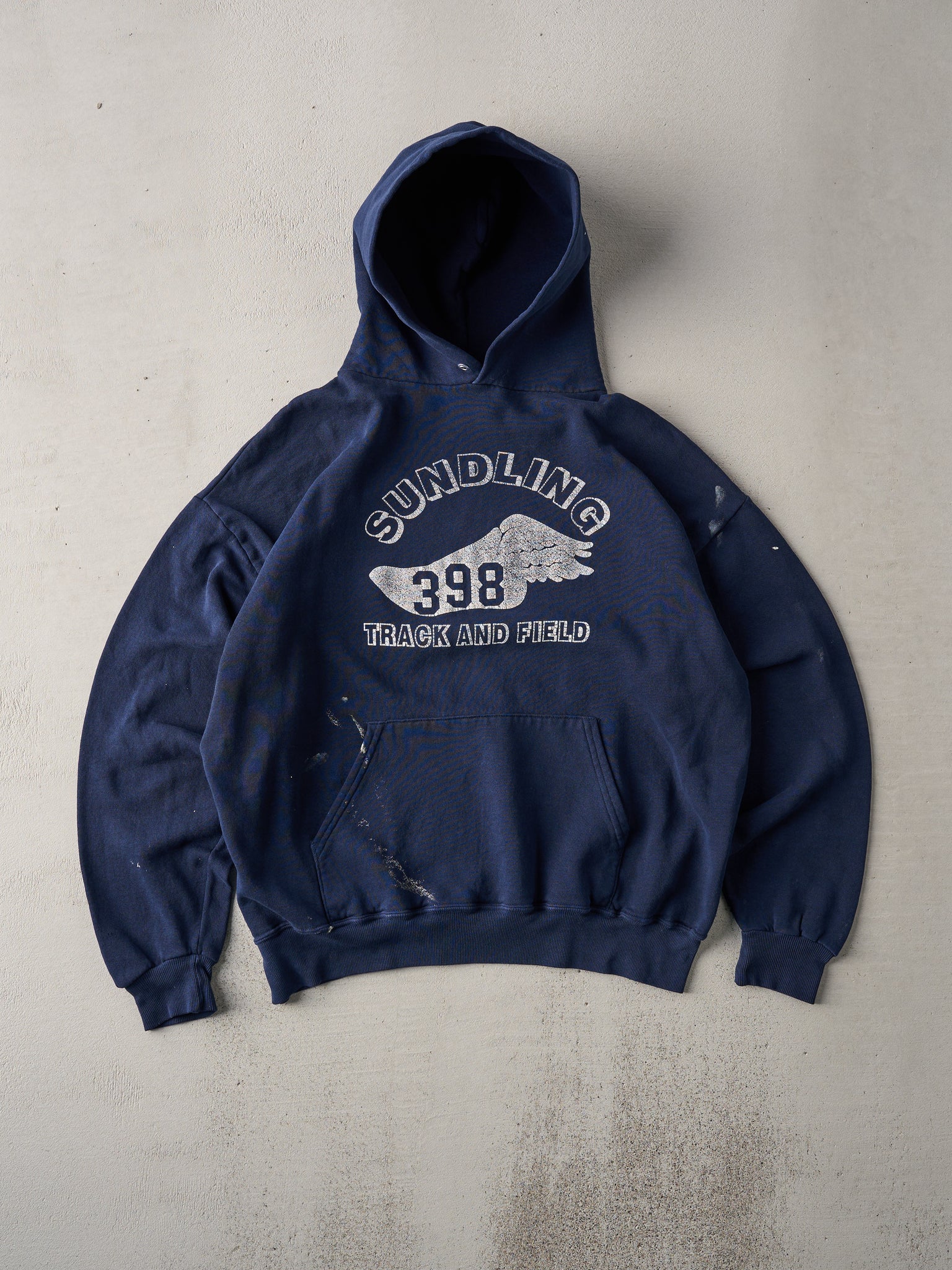 Vintage 90s Navy Sundling Track and Field Hoodie (L)