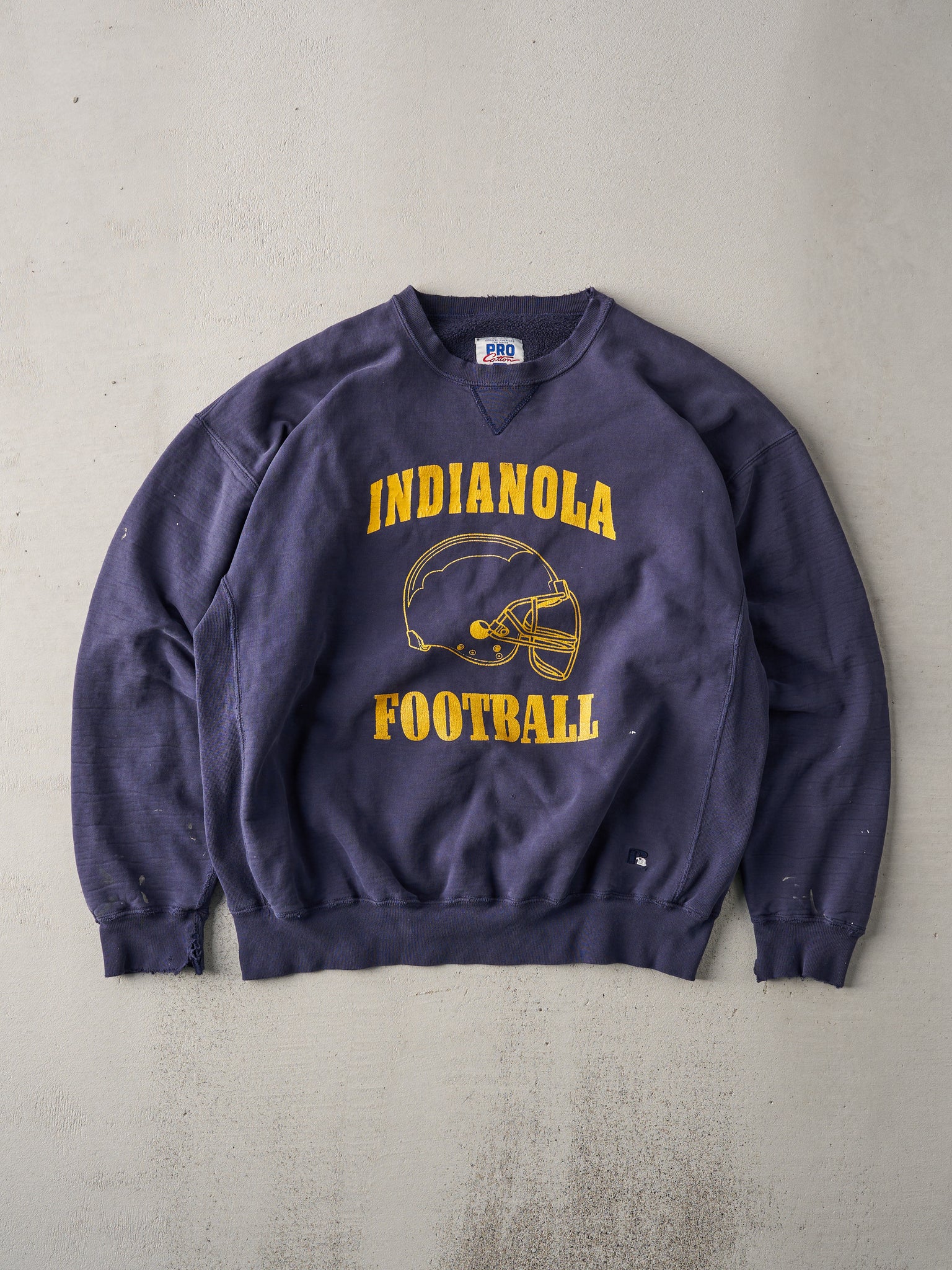 Vintage 90s Navy Indianola Football Russell Athletics Crewneck (L)