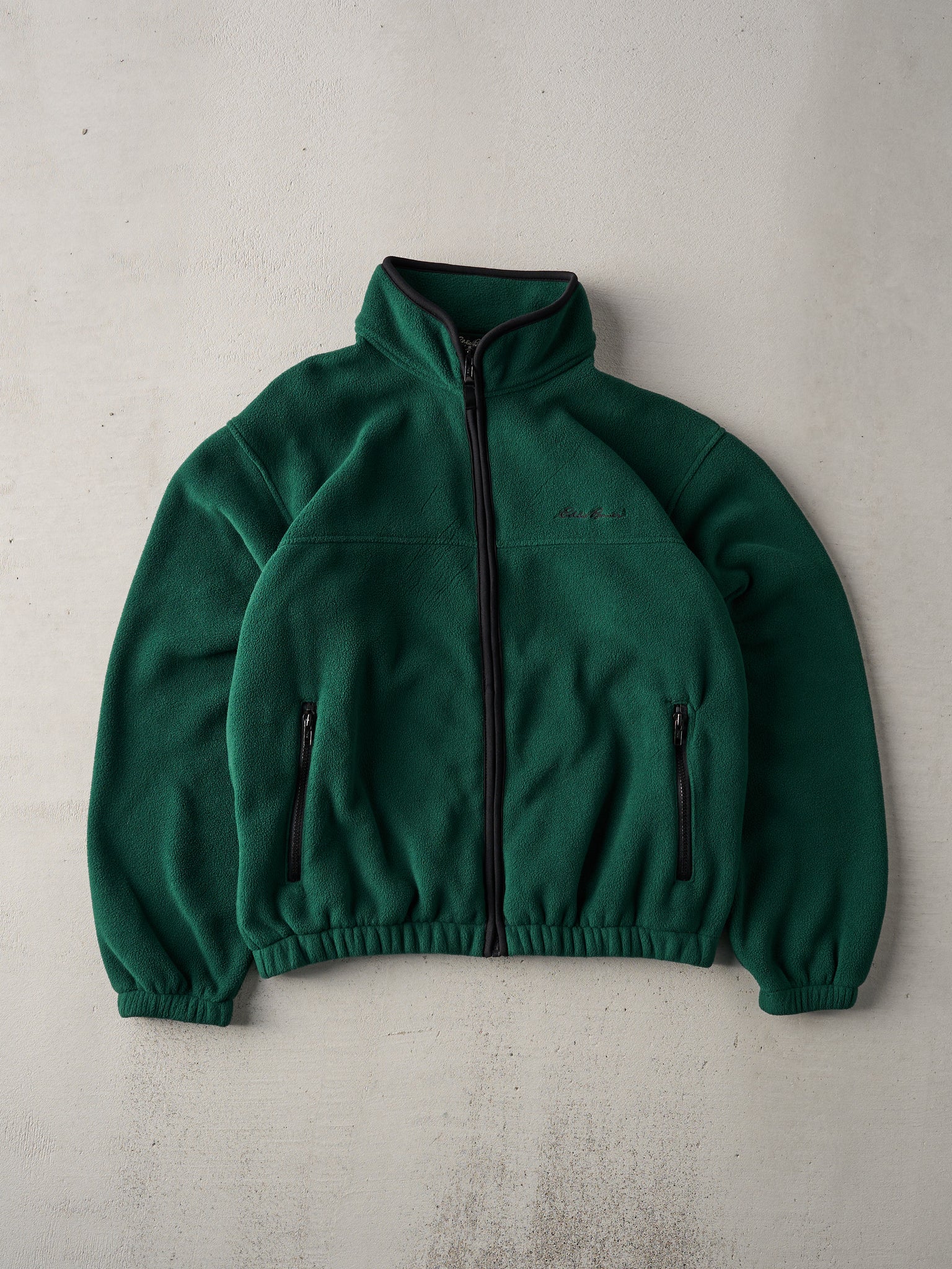 Vintage 90s Forest Green Eddie Bauer Fleece Zip Up (L)