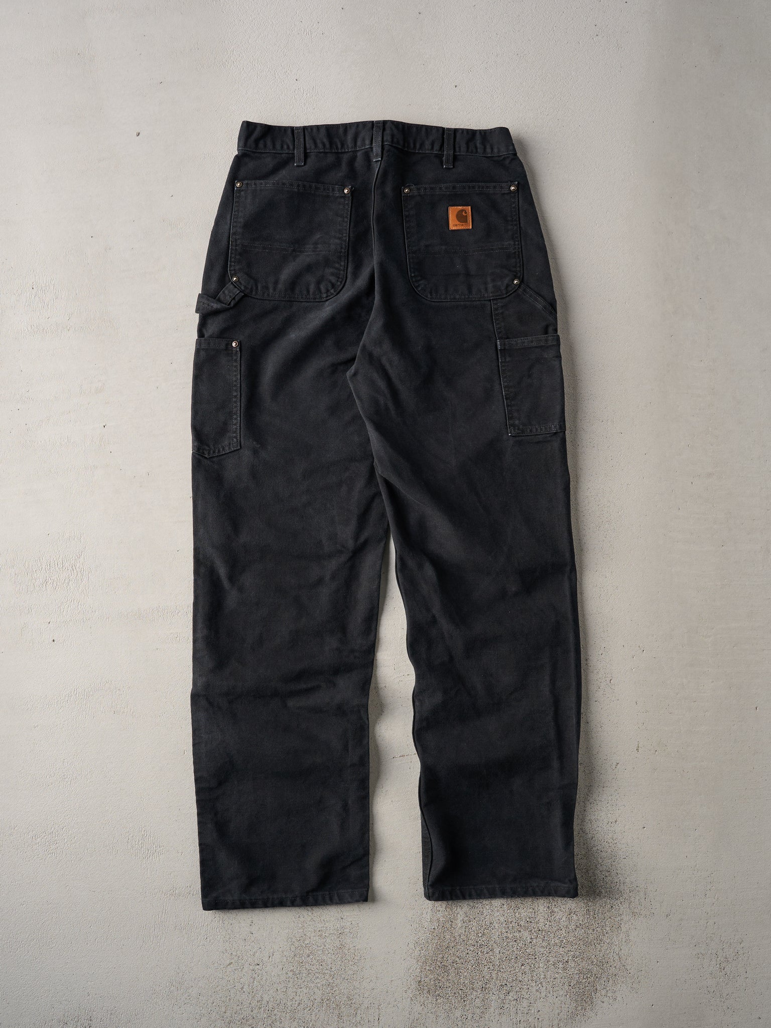 Vintage 90s Black Carhartt Dungaree Fit Double Knee Carpenter Pants (32x32)