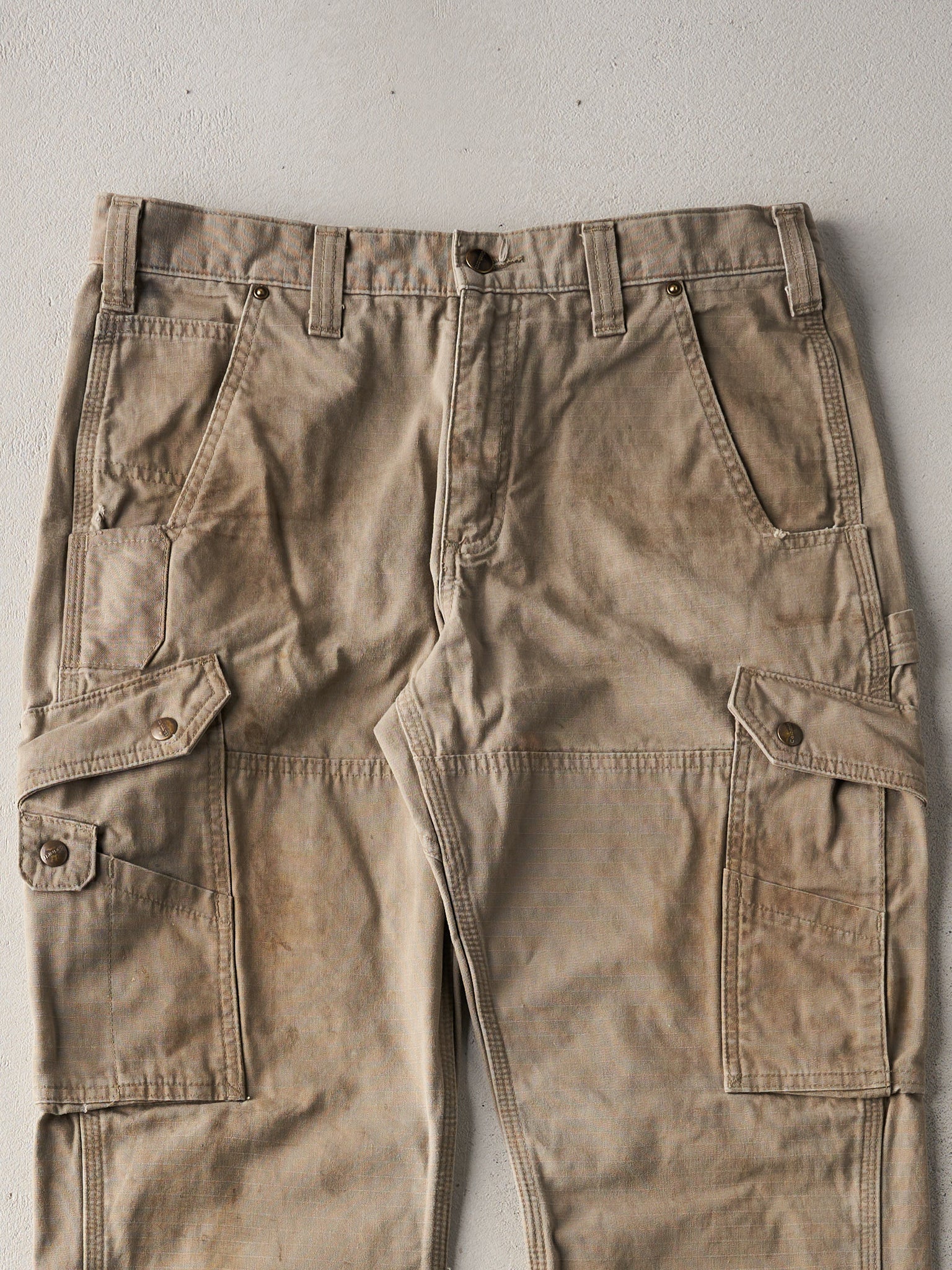 Vintage 90s Beige Carhartt Relaxed Fit Cargo Pants (33x29)