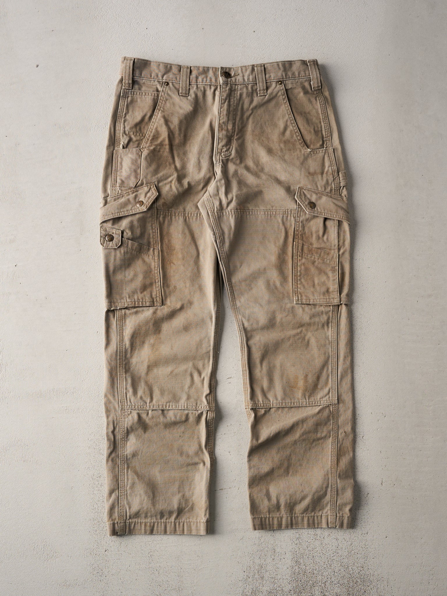 Vintage 90s Beige Carhartt Relaxed Fit Cargo Pants (33x29)