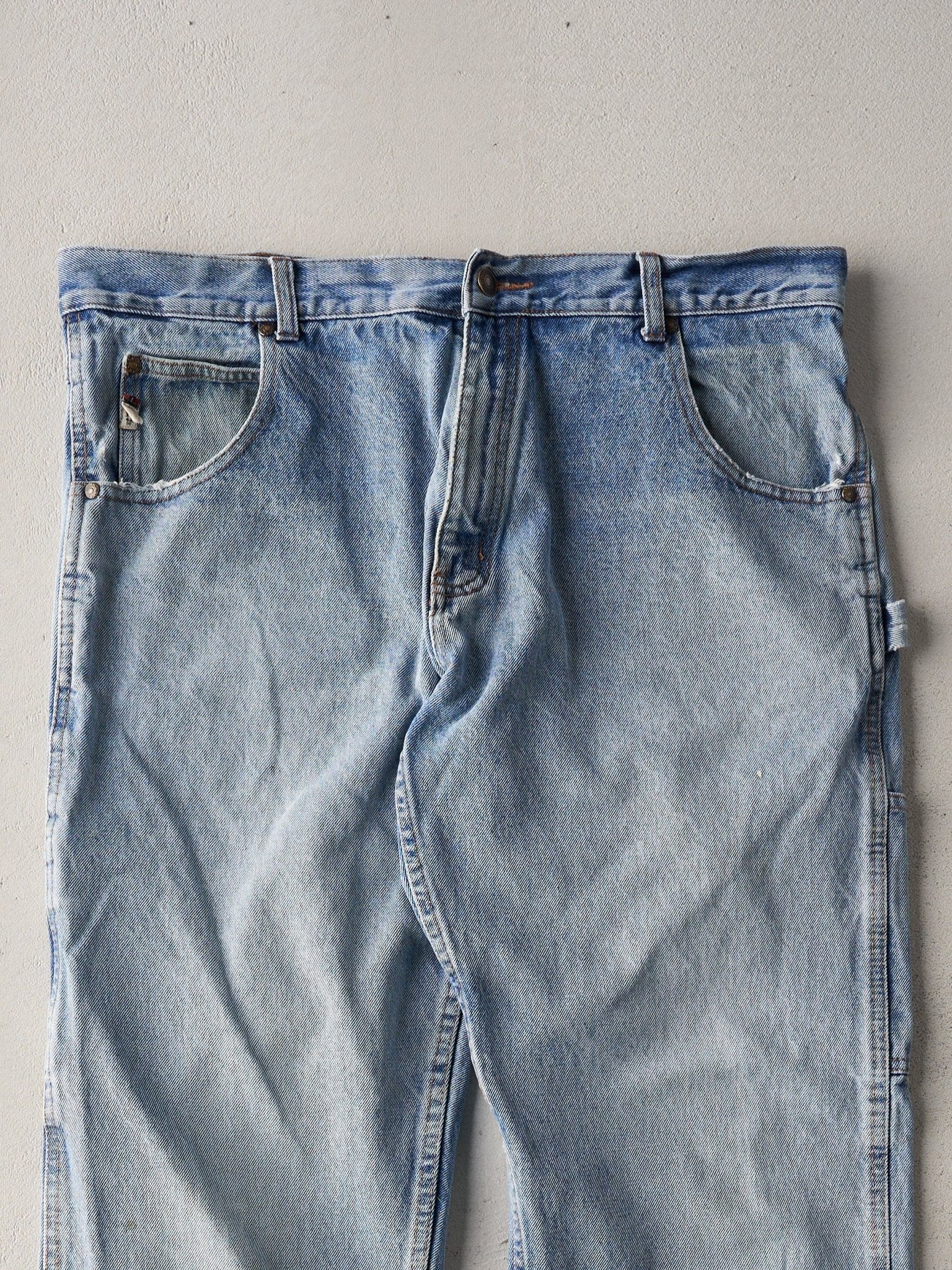 Vintage 90s Light Wash Work King Carpenter Denim Jeans (37x30)