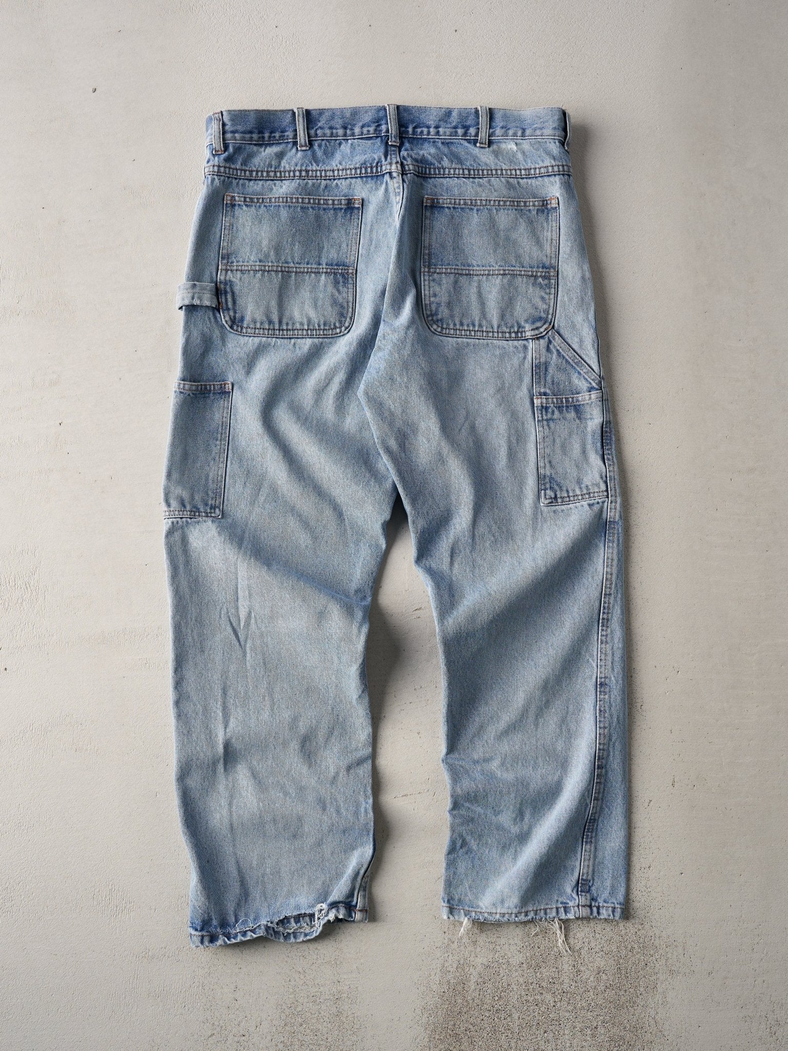 Vintage 90s Light Wash Work King Carpenter Denim Jeans (37x30)