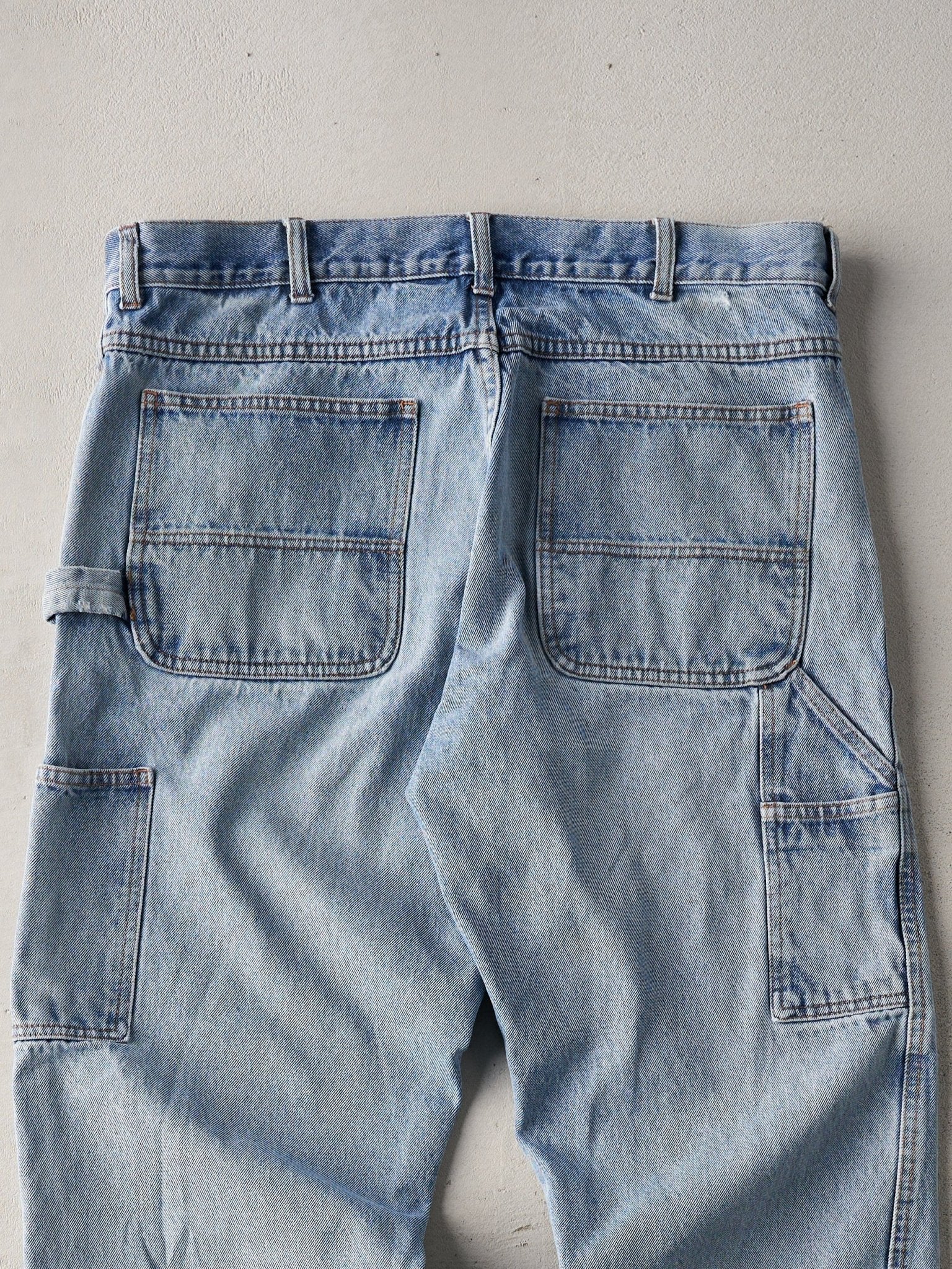 Vintage 90s Light Wash Work King Carpenter Denim Jeans (37x30)