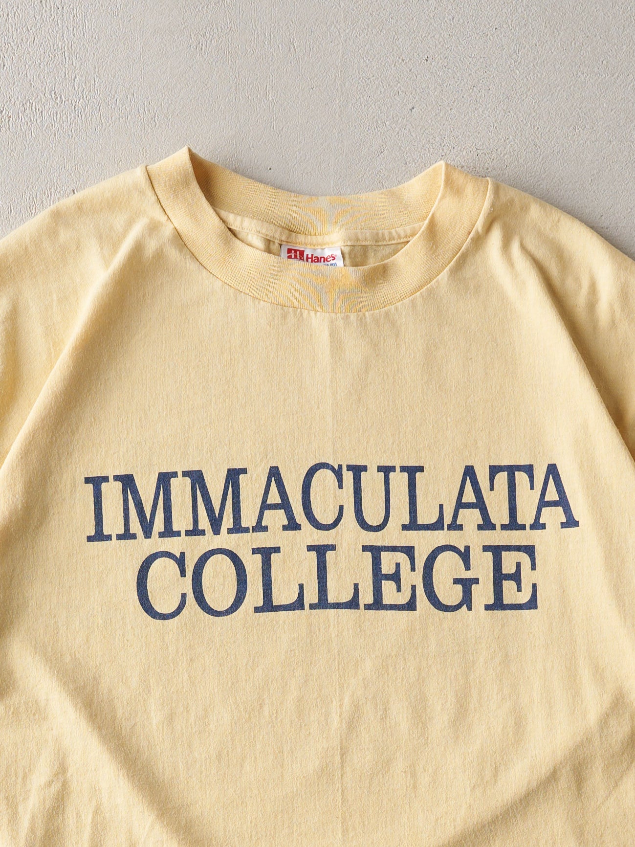 Vintage 90s Yellow Immaculata College Tee (M)