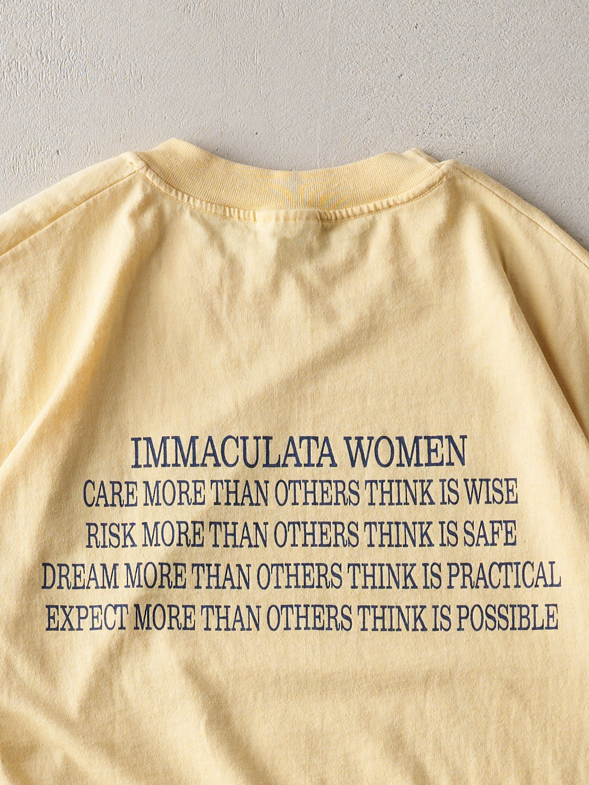 Vintage 90s Yellow Immaculata College Tee (M)