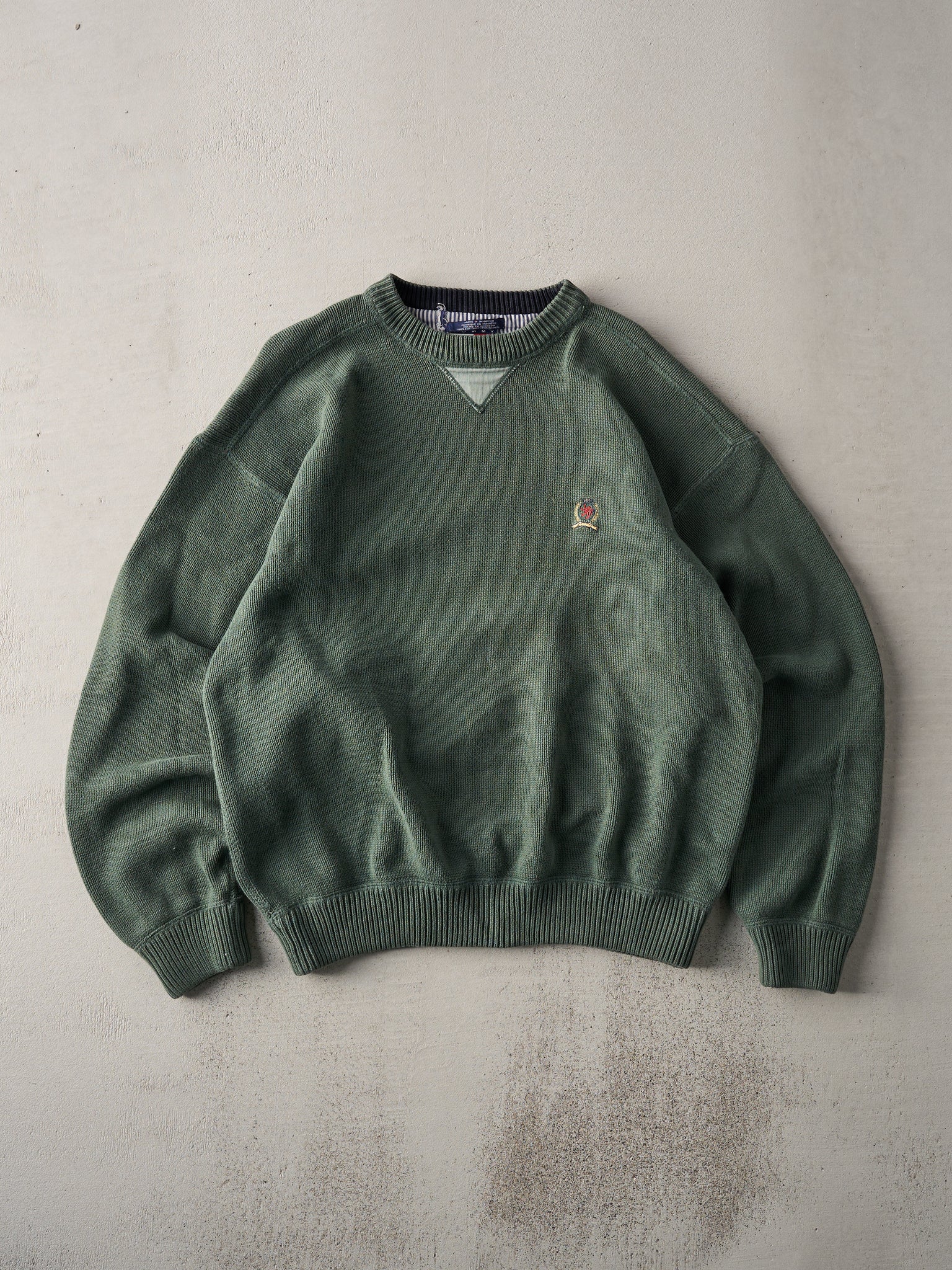 Vintage 90s Forest Green Tommy Hilfiger Knit Sweater (L)