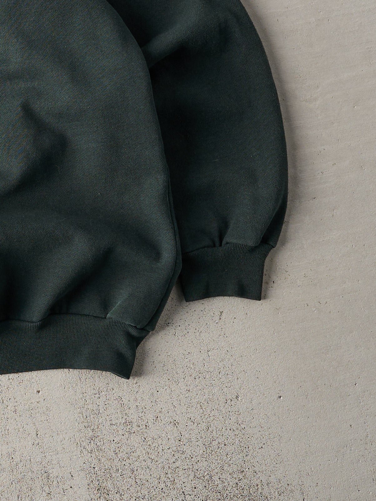 Vintage 80s Forest Green Blank Quarter Button Up Sweater (L)