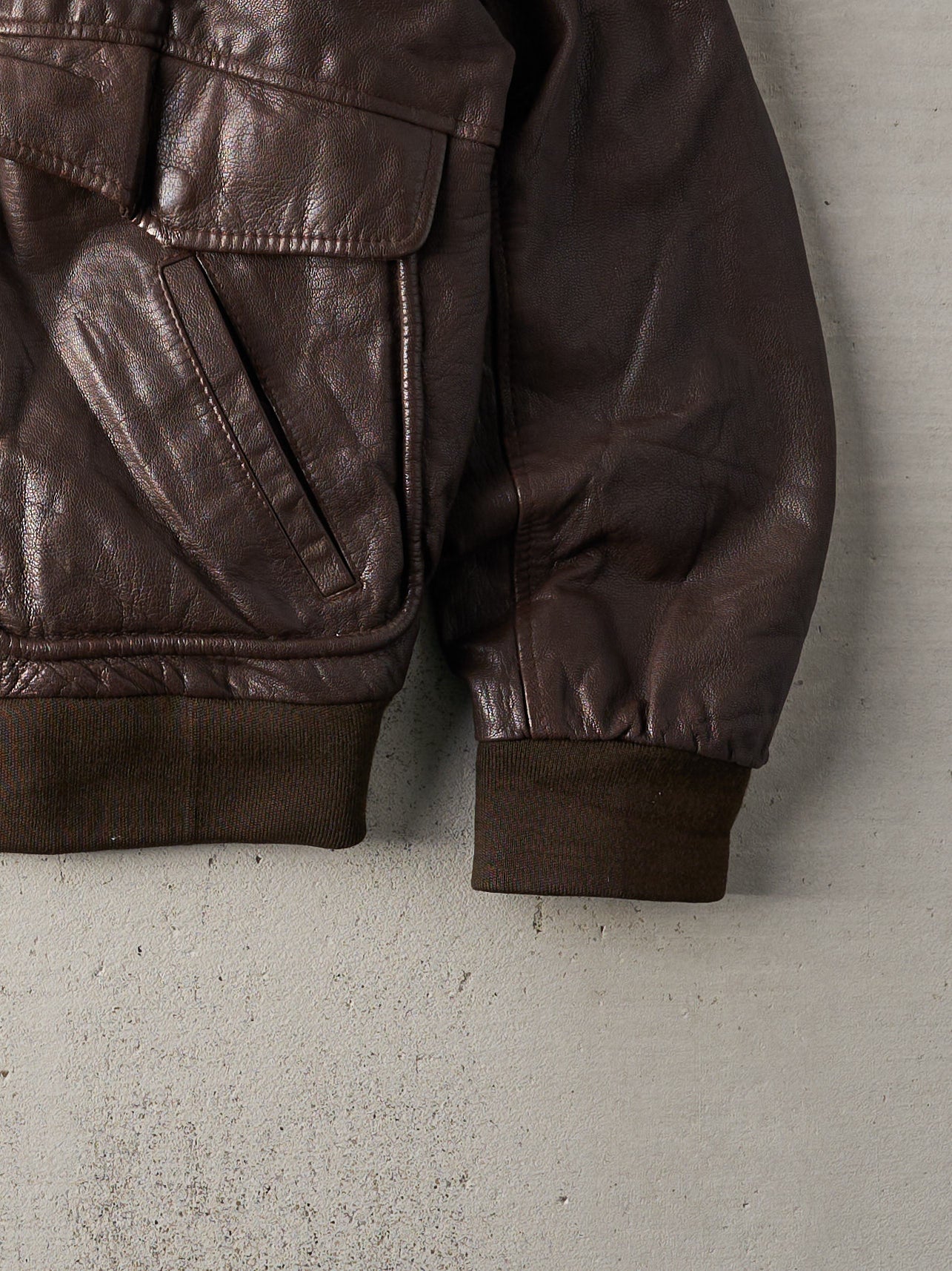 Vintage 80s Dark Brown Leather Jacket (L)