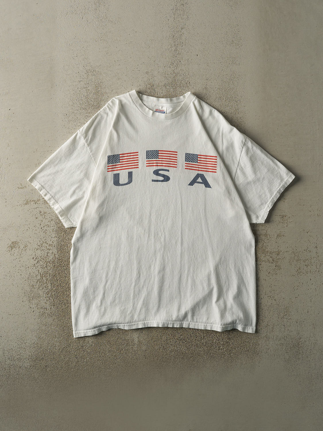 Vintage Y2K White USA Tee (XL)