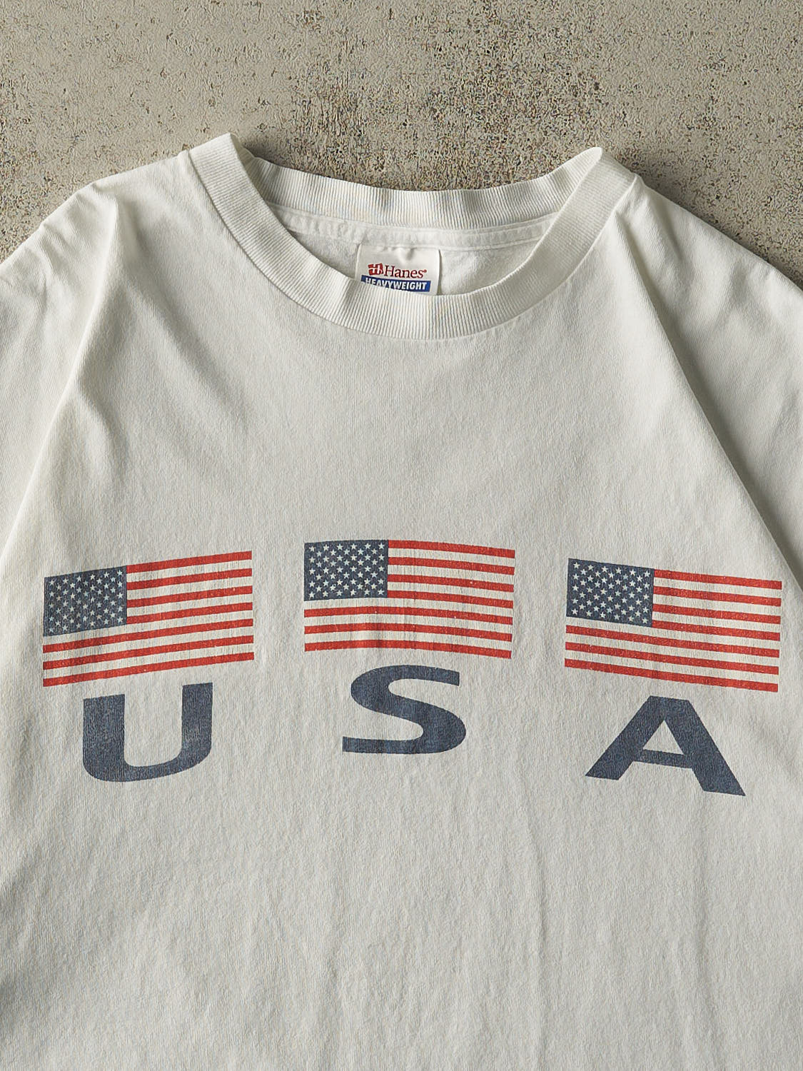 Vintage Y2K White USA Tee (XL)