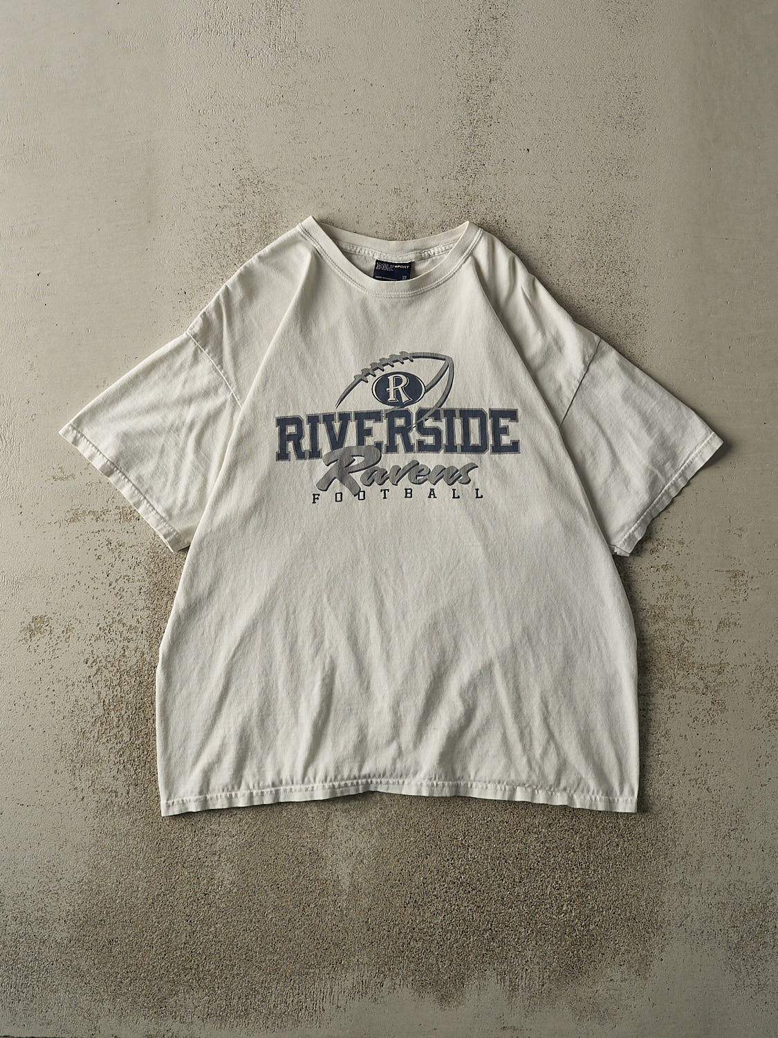 Vintage 90s White Riverside Ravens Football Tee (L/XL)