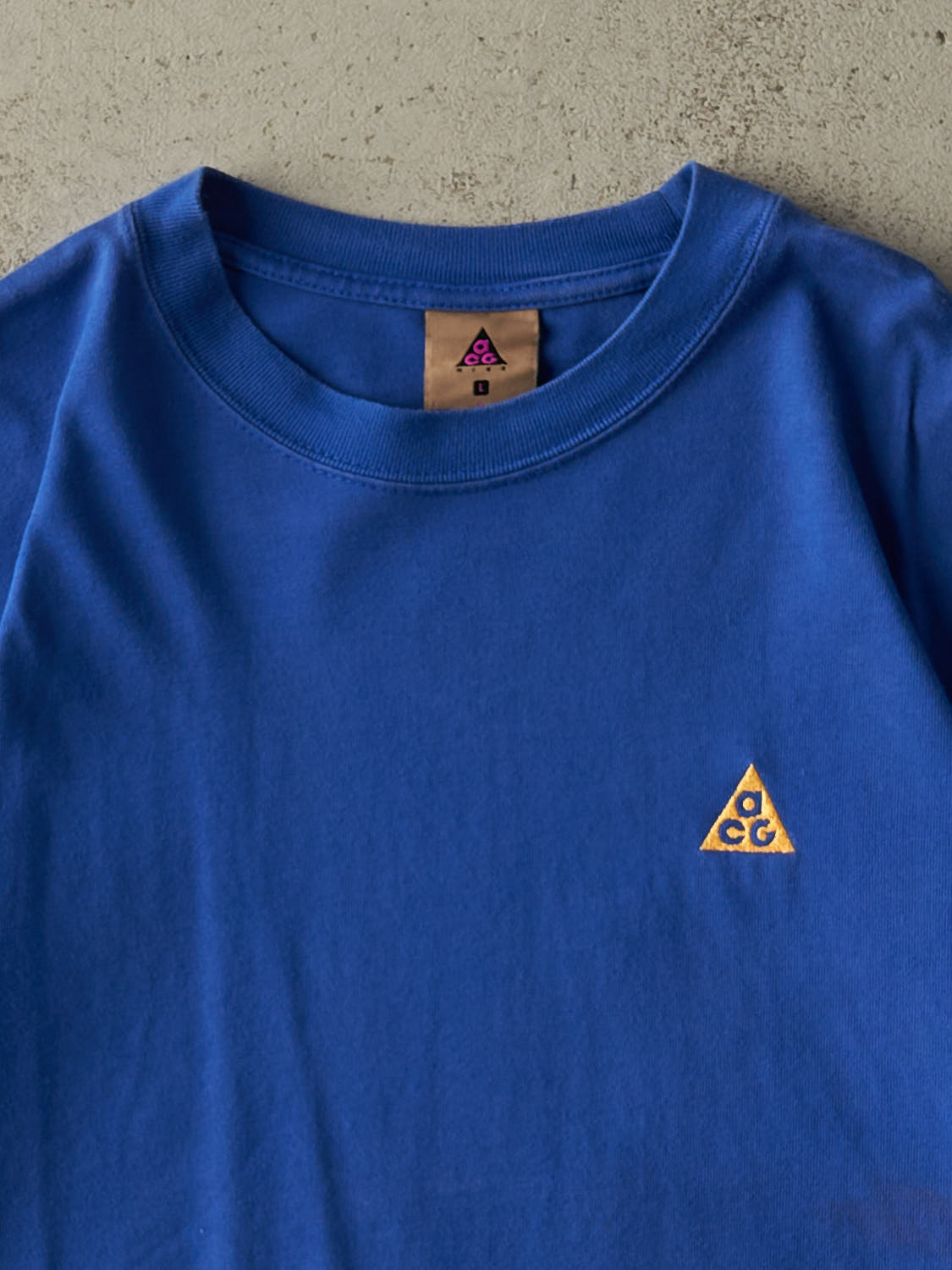Vintage Y2K Blue Nike ACG Embroidered Logo Tee (L/XL)