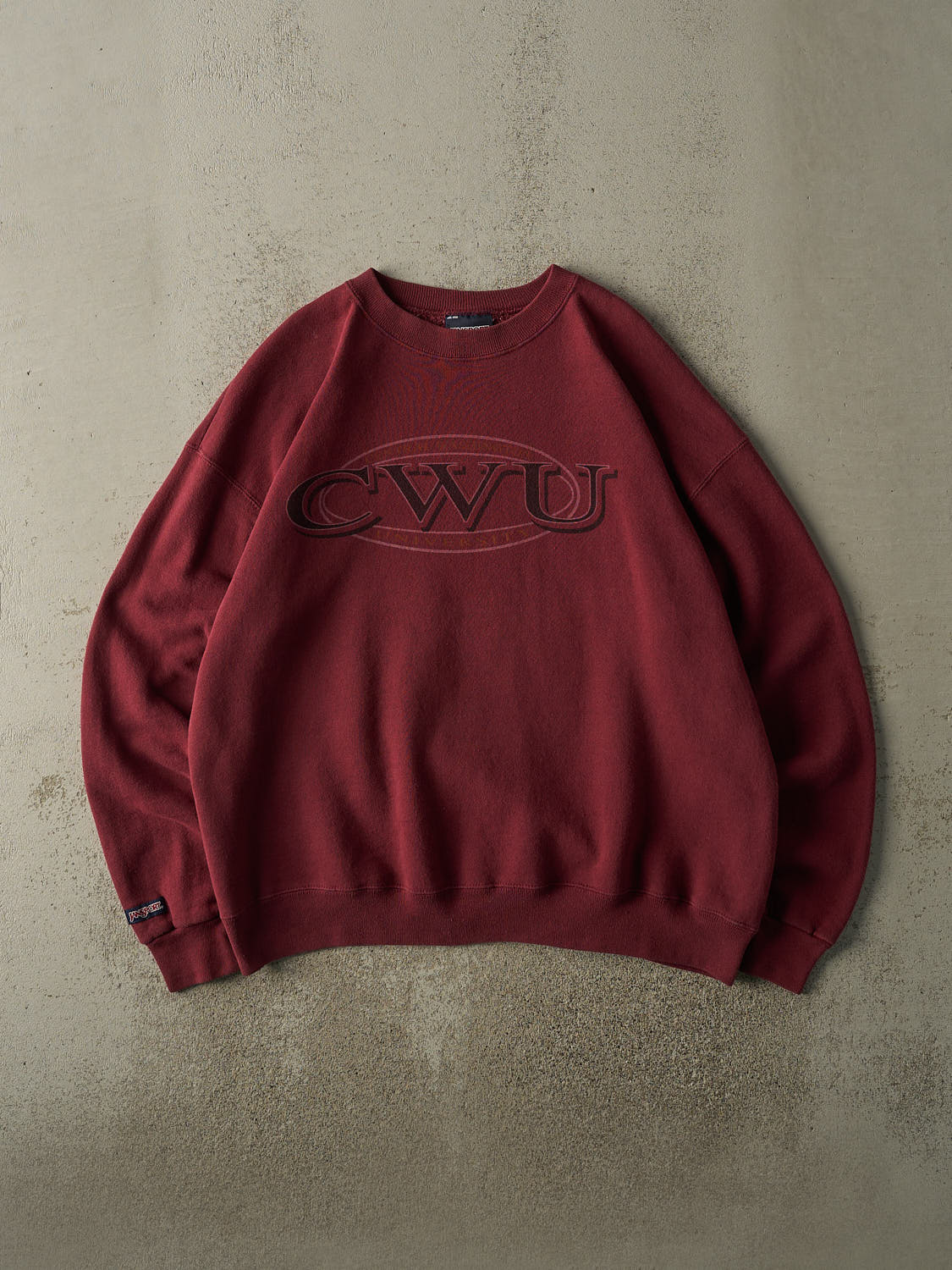 Vintage 90s Burgundy CWU Central Washington University Crewneck (L/XL)