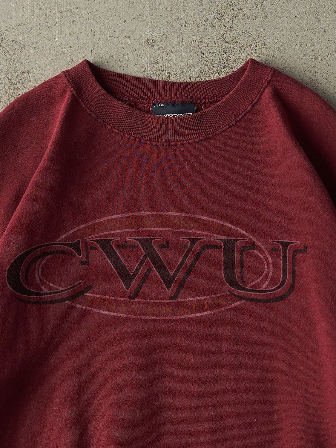 Vintage 90s Burgundy CWU Central Washington University Crewneck (L/XL)