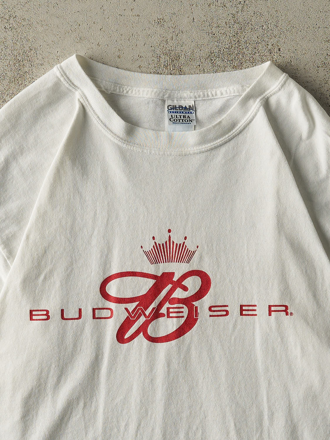 Vintage Y2K White Budweiser Logo Tee (XL/XXL)