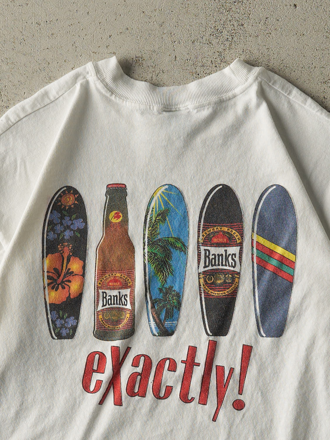 Vintage Y2K White Banks Beer Tee (M)