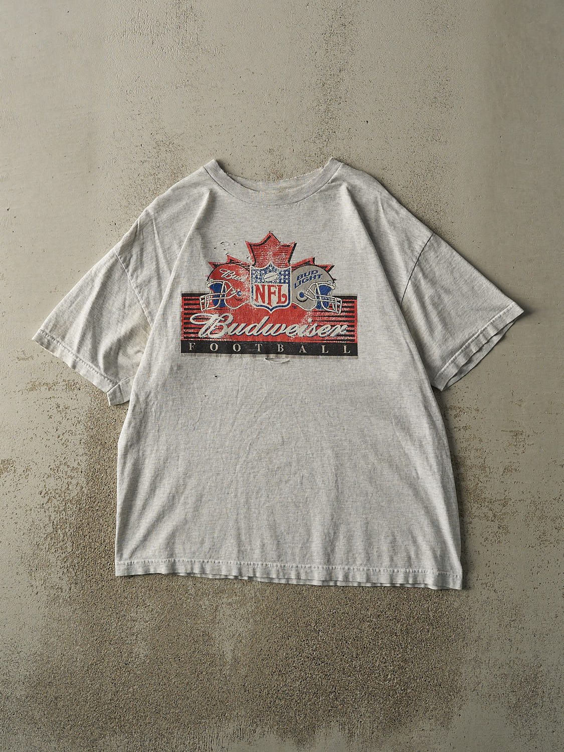 Vintage Y2K Heather Grey NFL Budweiser Tee (L/XL)