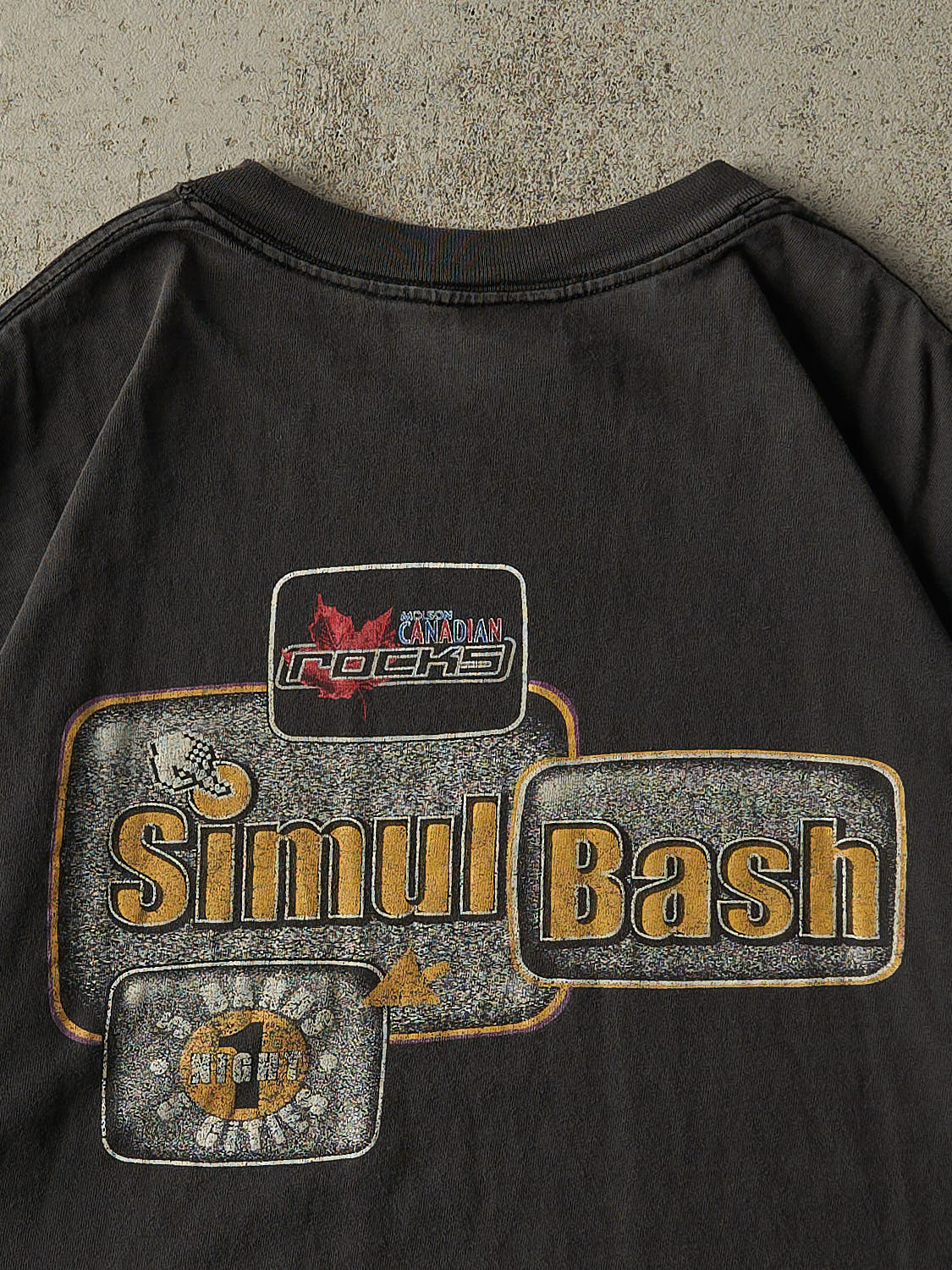Vintage 90s Faded Black Molson Canadian Rocks Tee (L/XL)