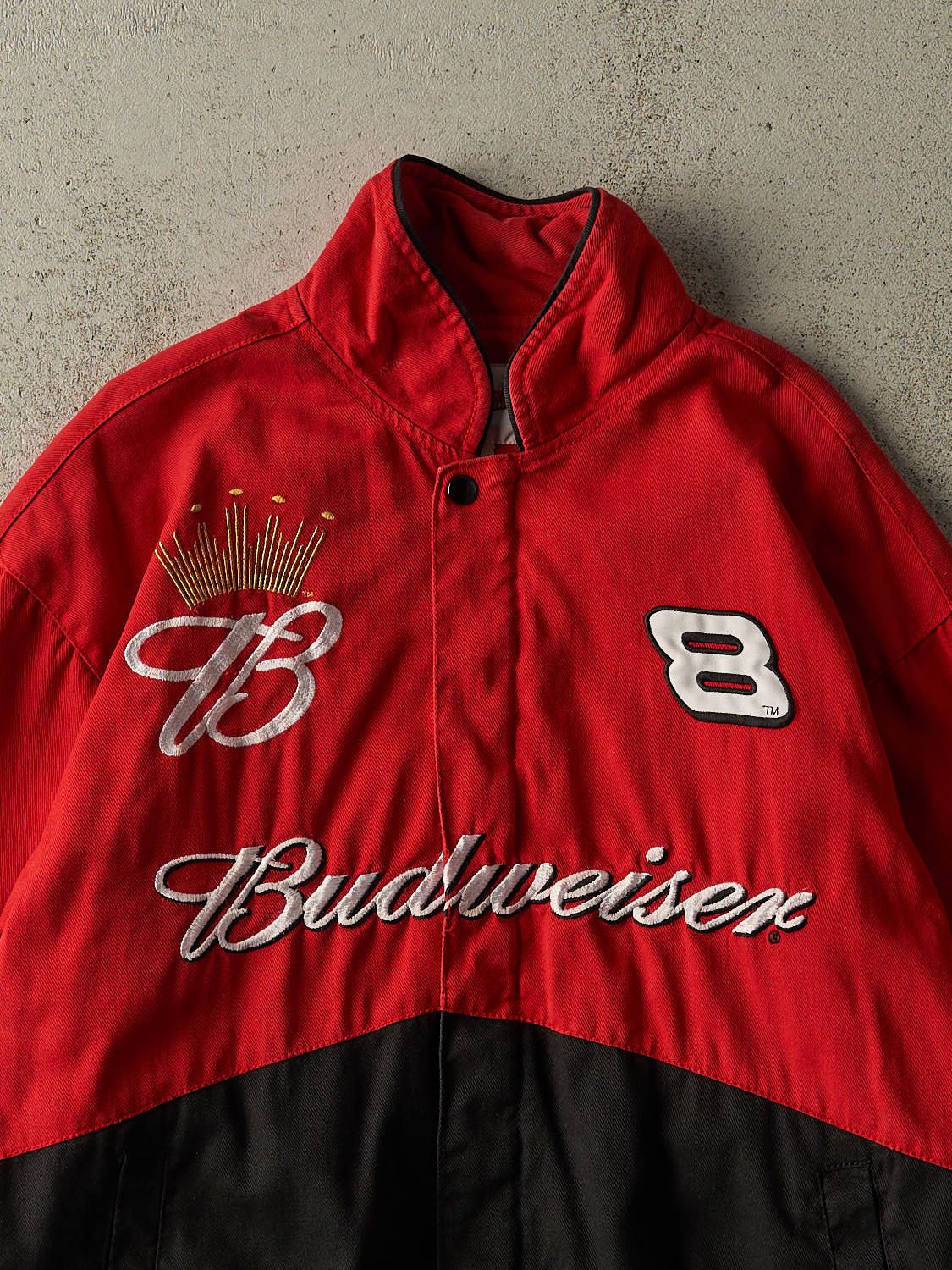 Vintage Y2K Red Budweiser Dale Earnhardt Nascar Lightweight Racing Jacket (L/XL)