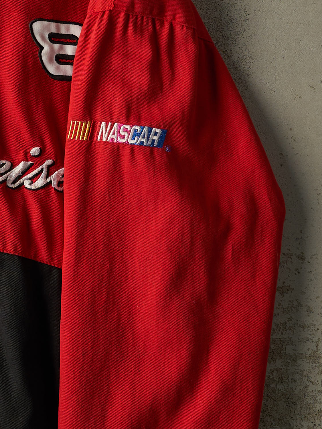 Vintage Y2K Red Budweiser Dale Earnhardt Nascar Lightweight Racing Jacket (L/XL)