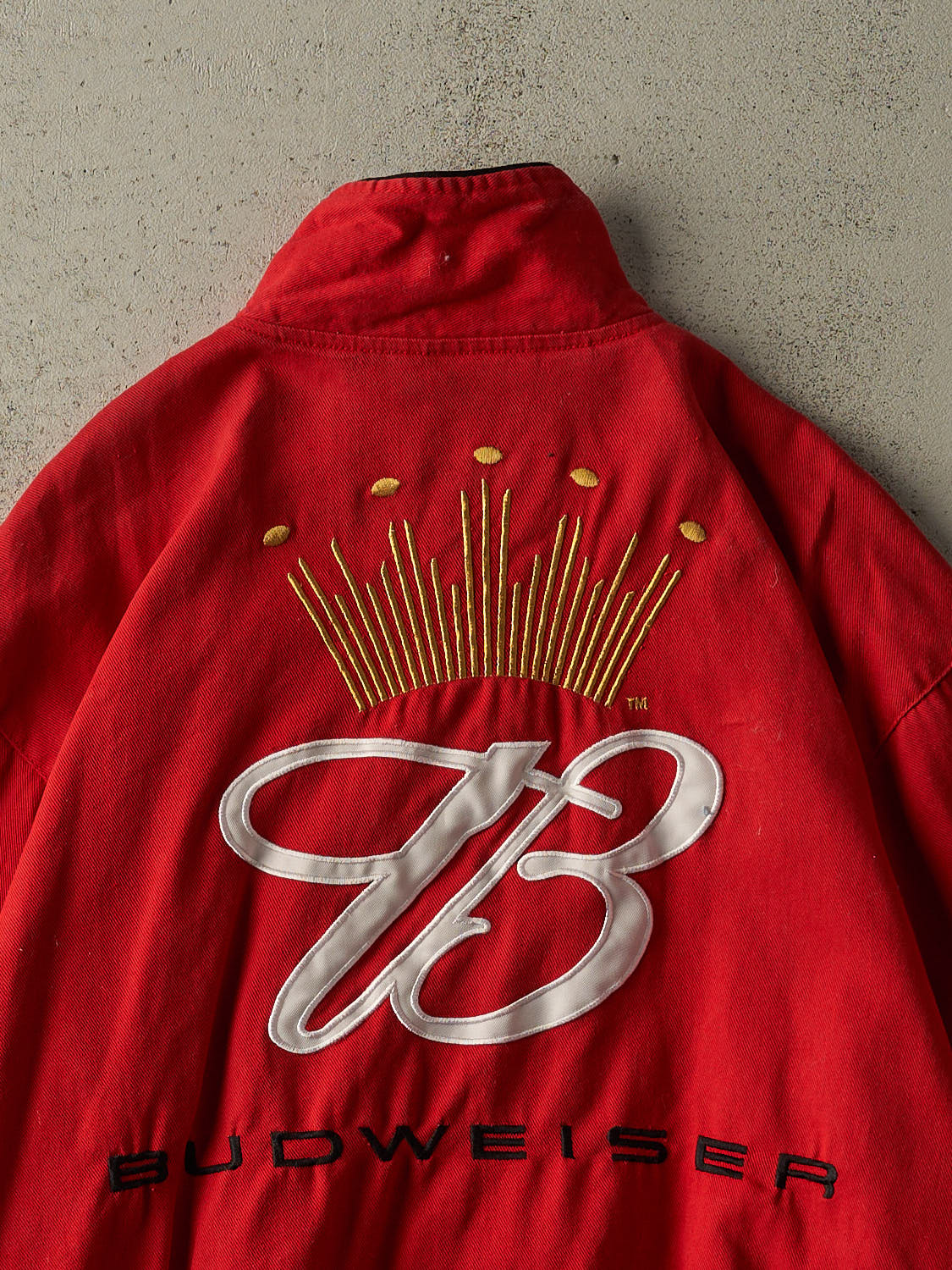 Vintage Y2K Red Budweiser Dale Earnhardt Nascar Lightweight Racing Jacket (L/XL)