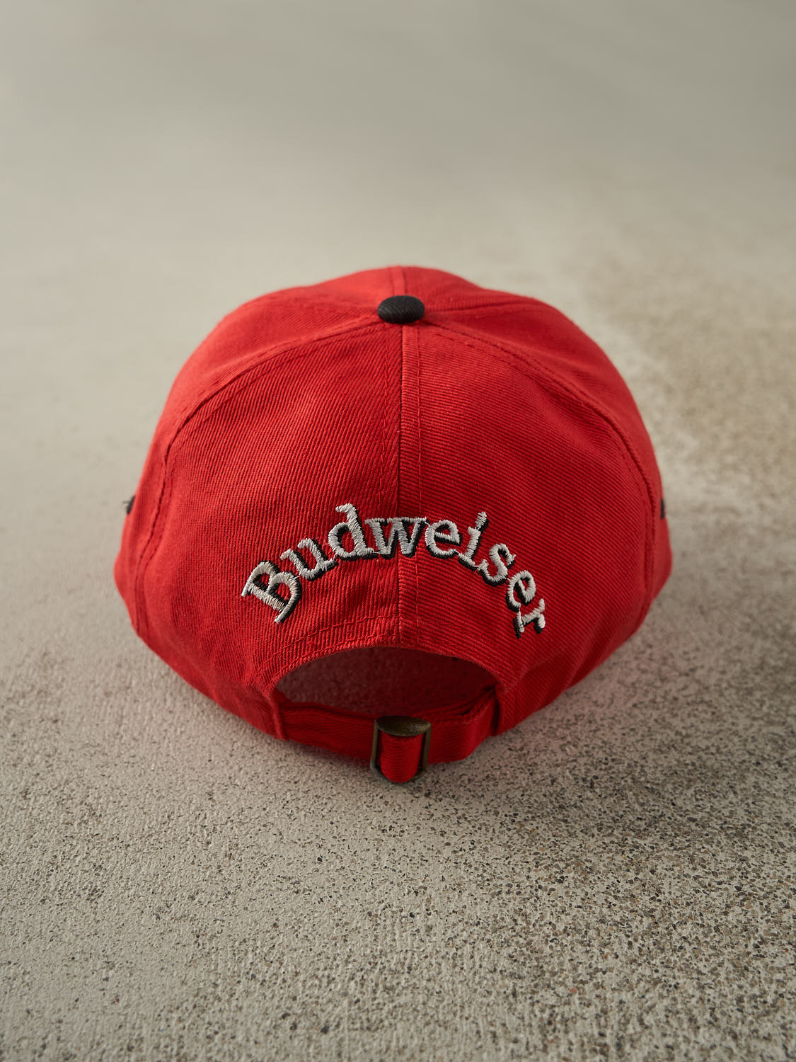 Vintage 90s Red & Black Budweiser Embroidered Strapback