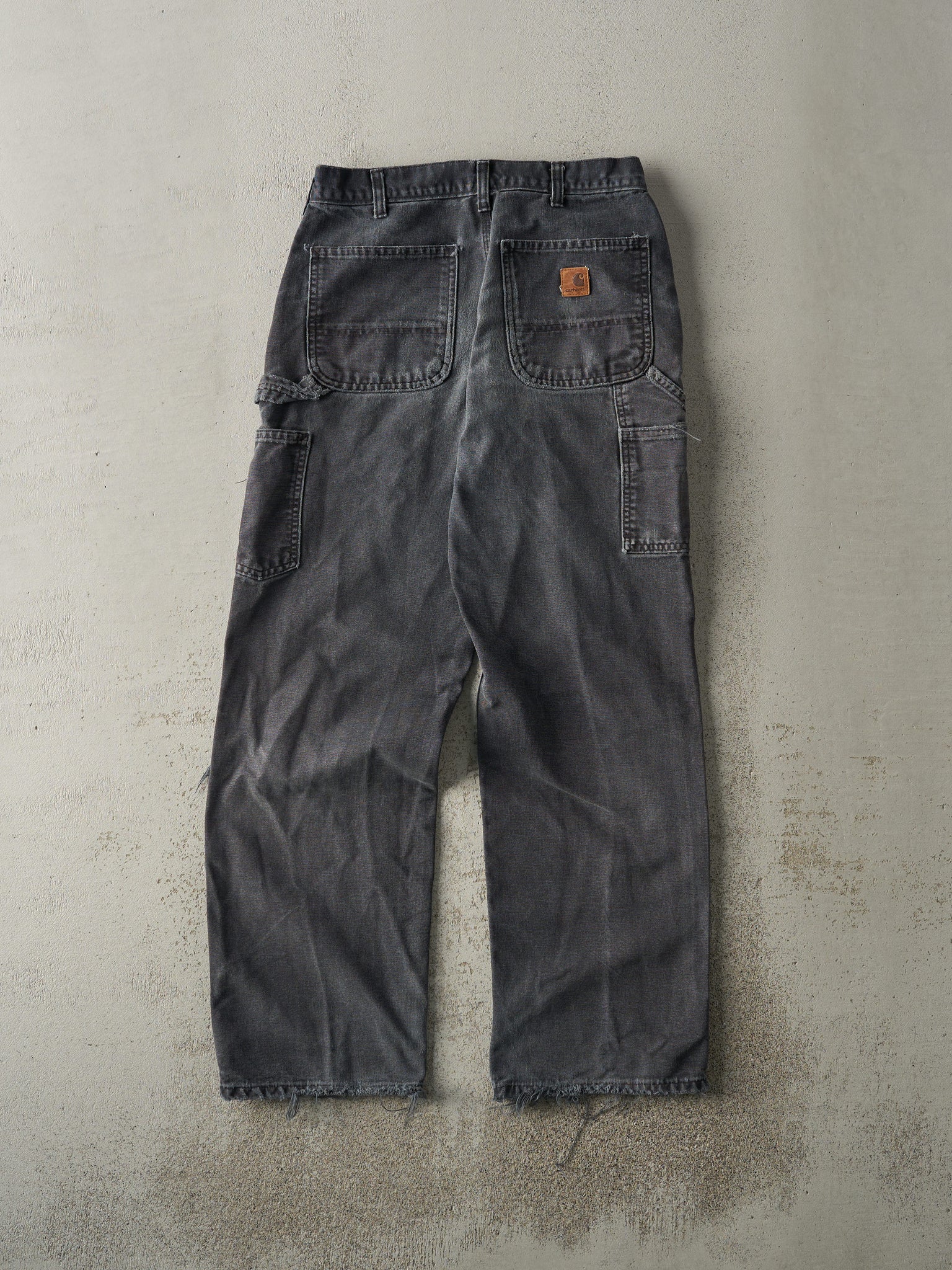 Vintage 90s Faded Black Carhartt Carpenter Pants (30x30)