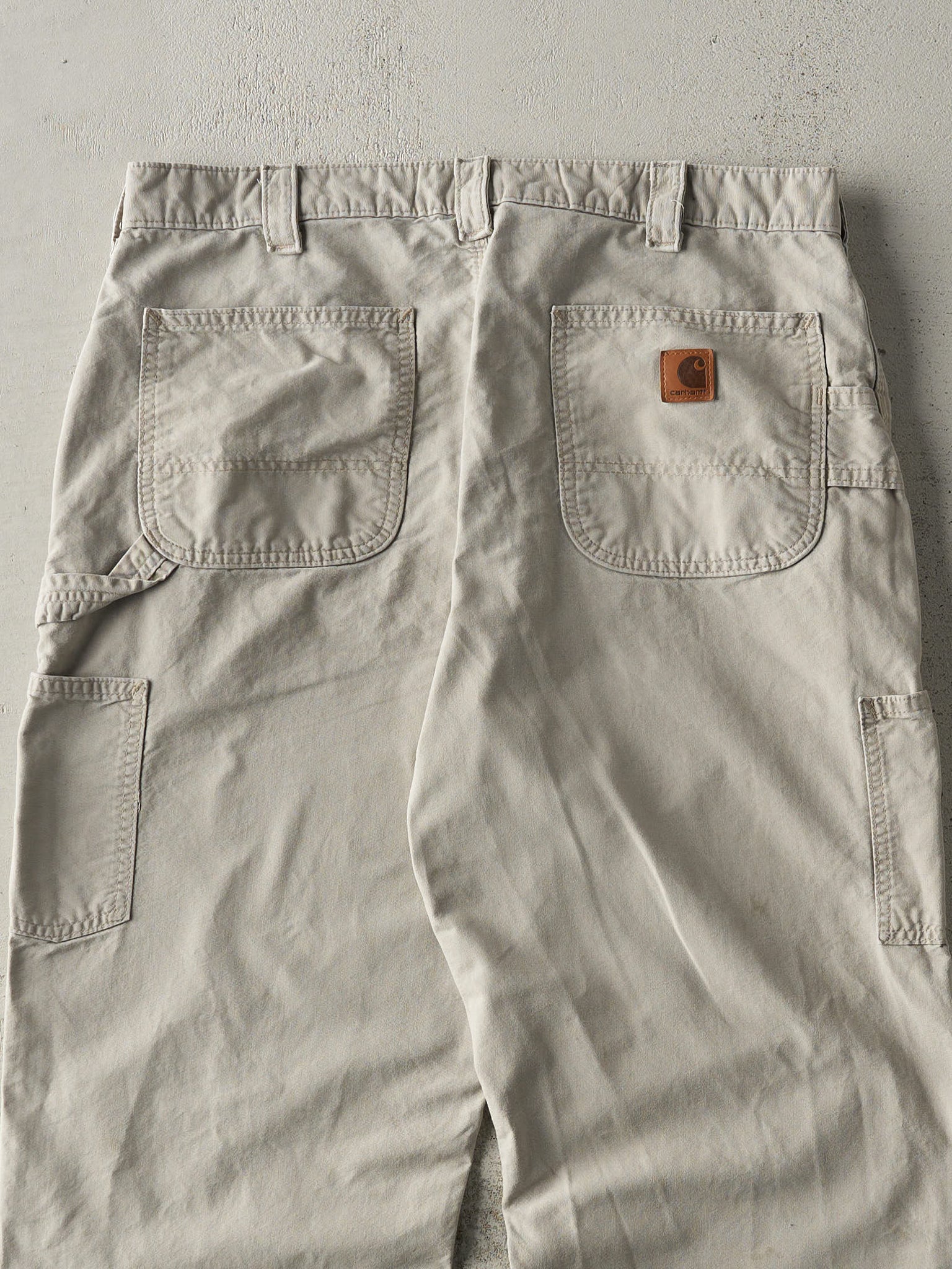 Vintage Y2K Beige Dungaree Fit Carhartt Lightweight Carpenter Pants (36x29.5)