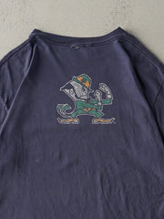 Vintage 90s Navy Blue Notre Dame Fighting Irish Single Stitch Tee (L/XL)