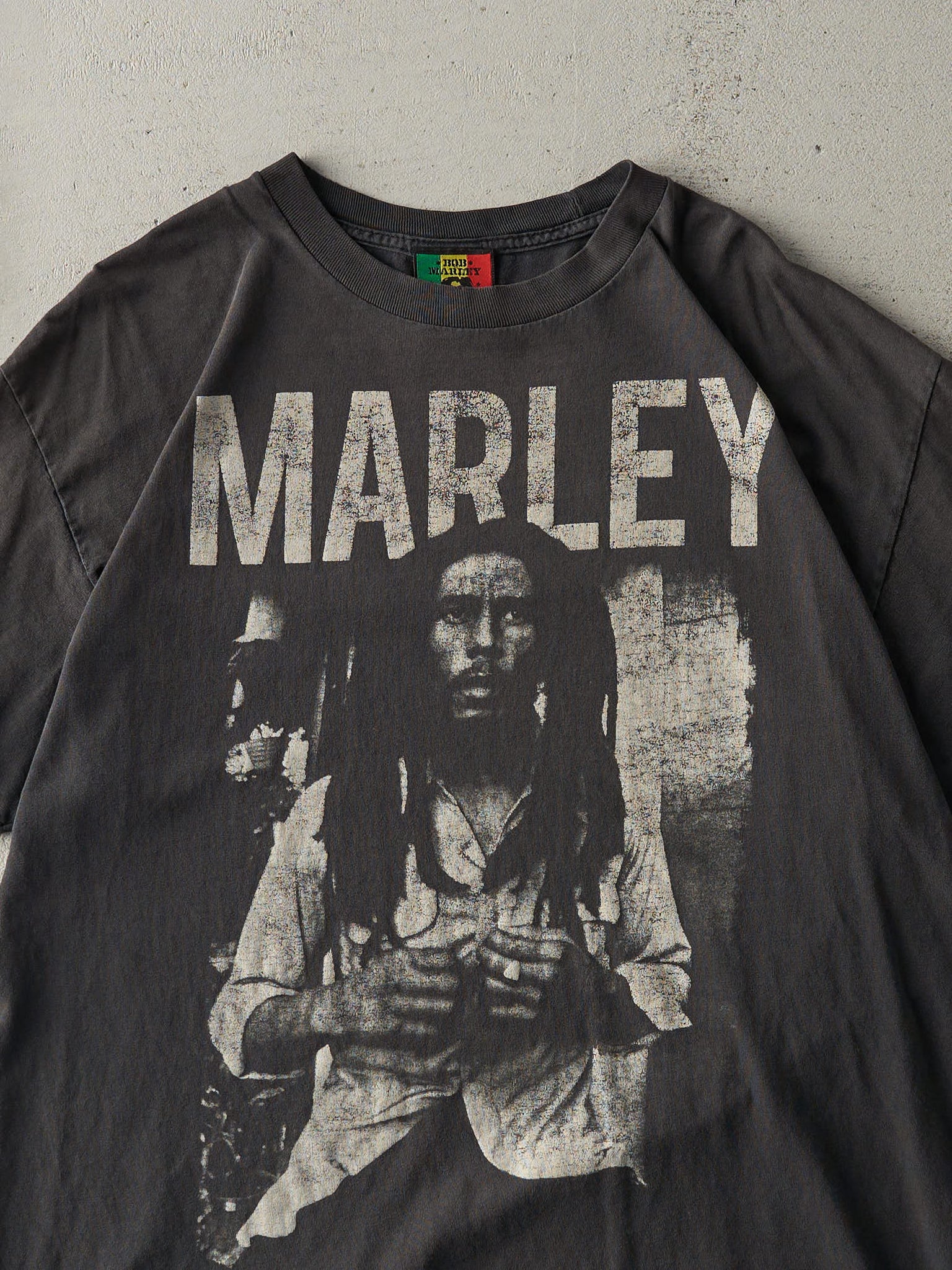 Vintage Y2K Faded Black Bob Marley Tee (M/L)