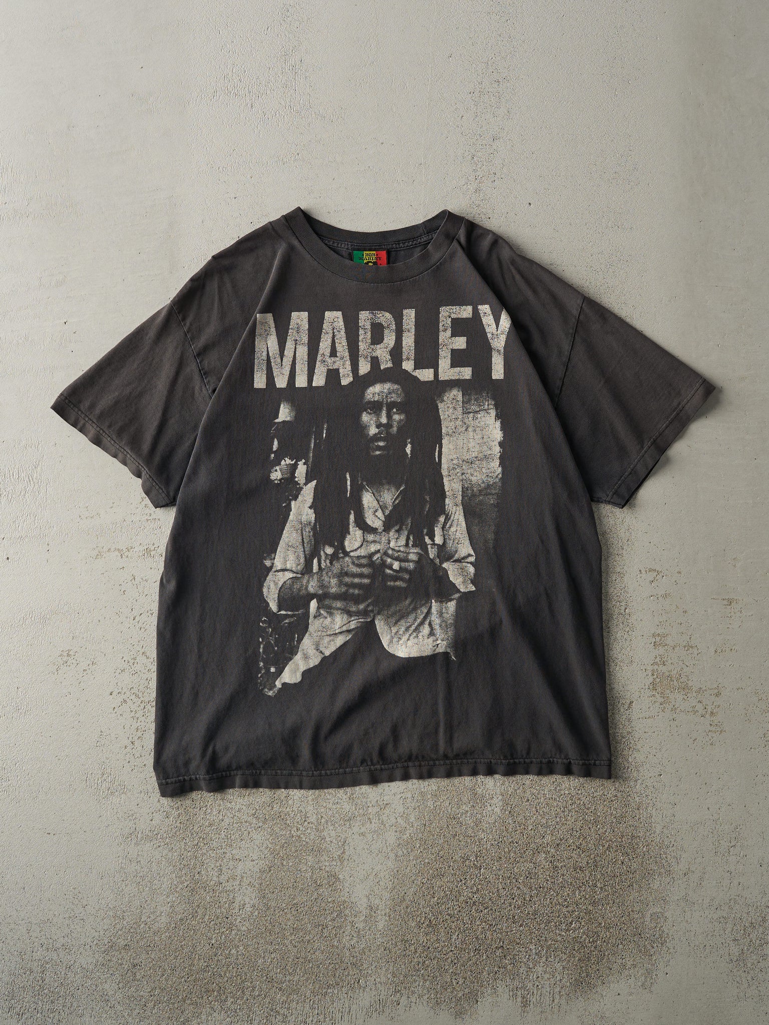 Vintage Y2K Faded Black Bob Marley Tee (M/L)