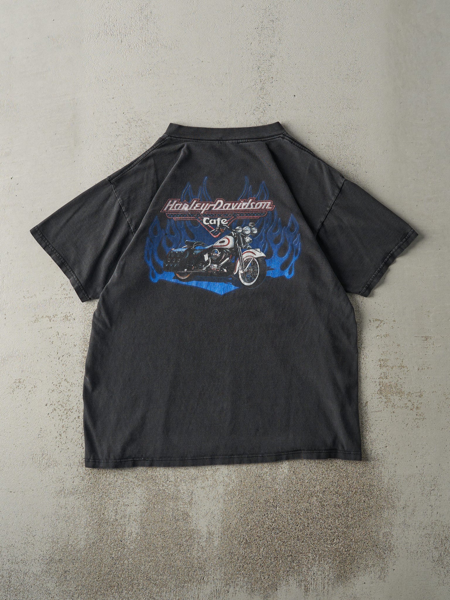 Vintage 98' Black Harley Davidson Cafe Las Vegas Pocket Tee (M/L)