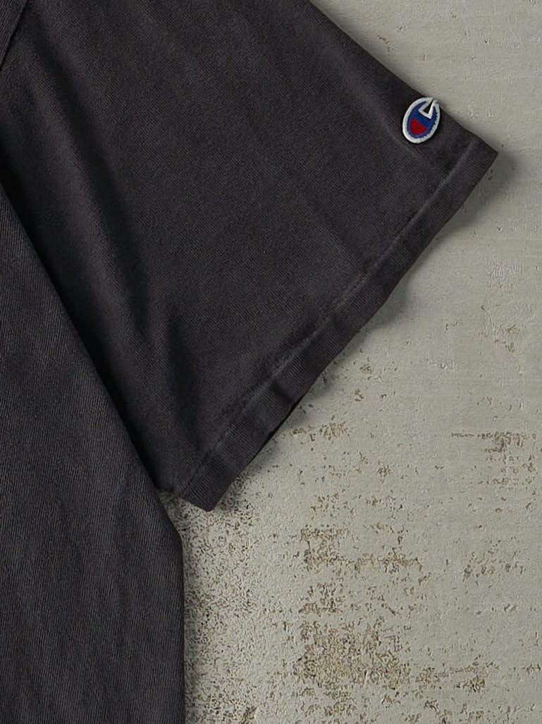 Vintage 90s Faded Black Champion Logo Tee (XL)