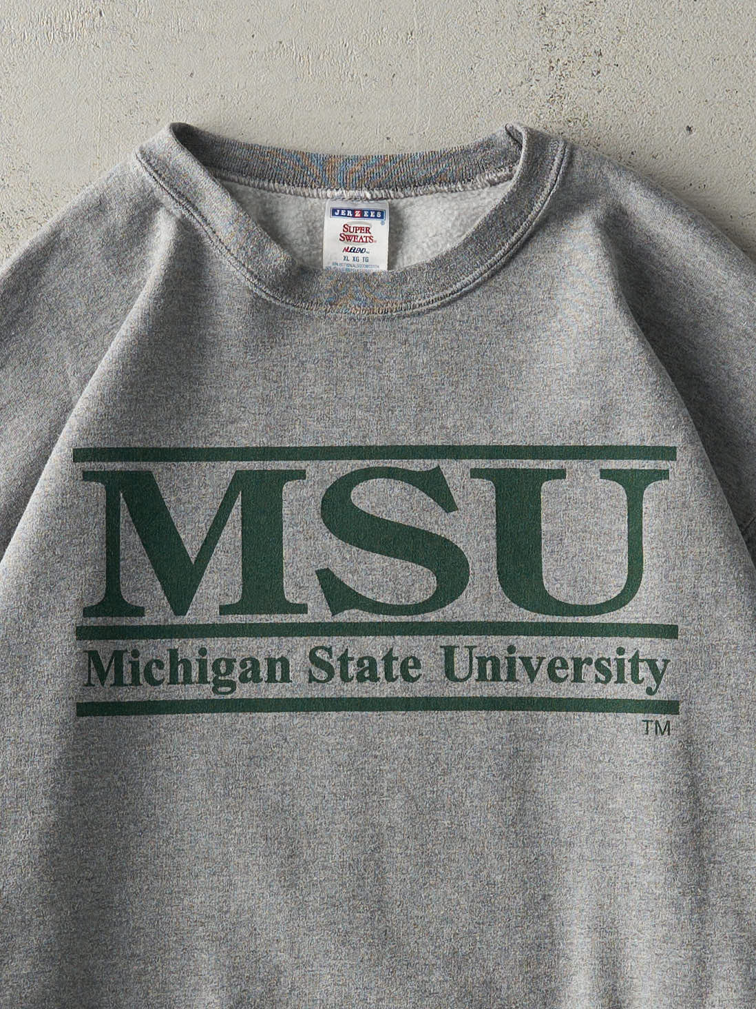 Vintage Y2K Grey Michigan State University Crewneck (L)
