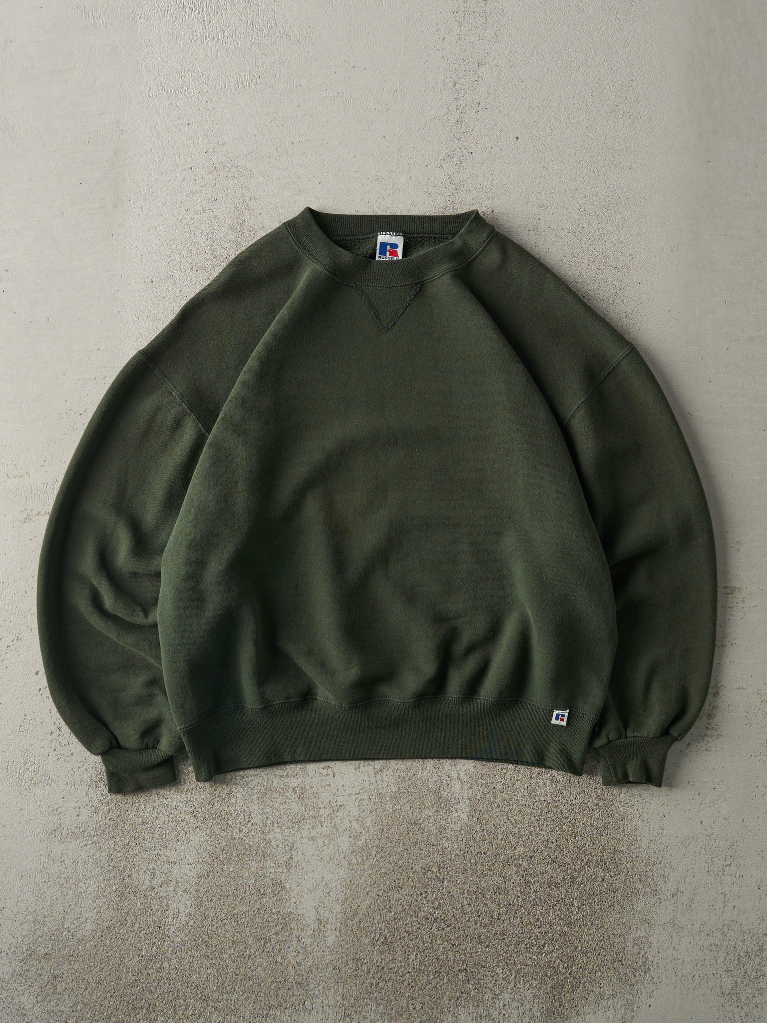 Vintage 90s Dark Green Russell Athletic Blank Crewneck (M/L)