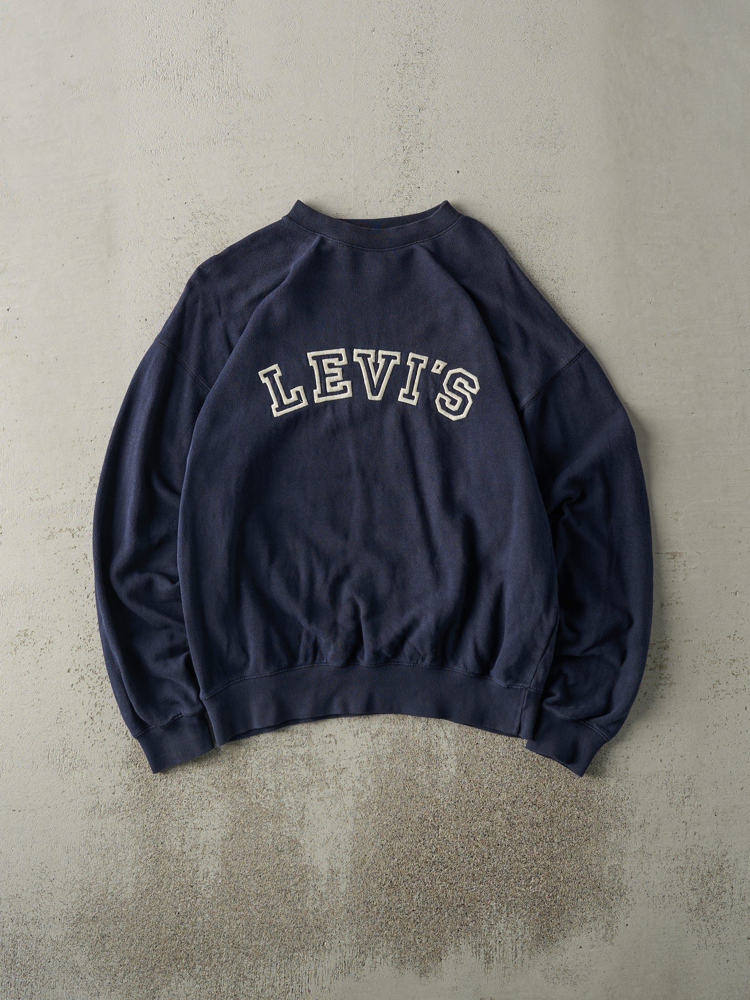 Vintage 90s Navy Blue Embroidered Levi's Crewneck (L)