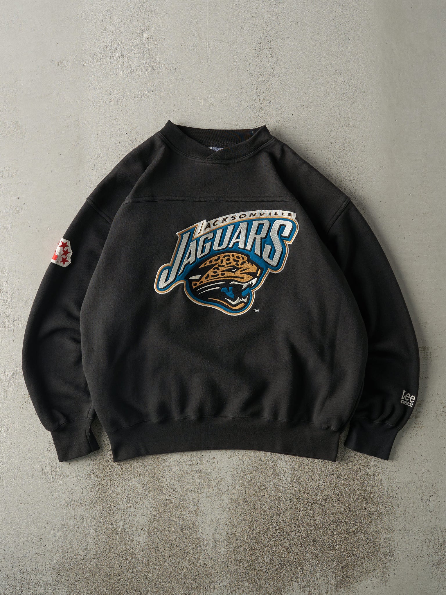 Vintage 90s Black Jacksonville Jaguars Embroidered Crewneck (L/XL)