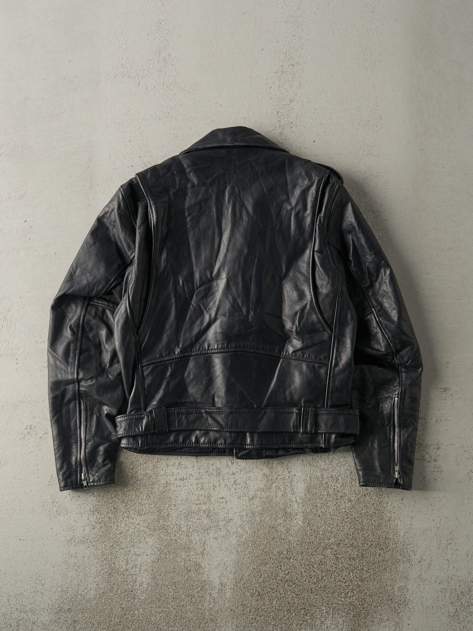 Vintage 80s Black Open Road Collection Leather Biker Jacket (S)