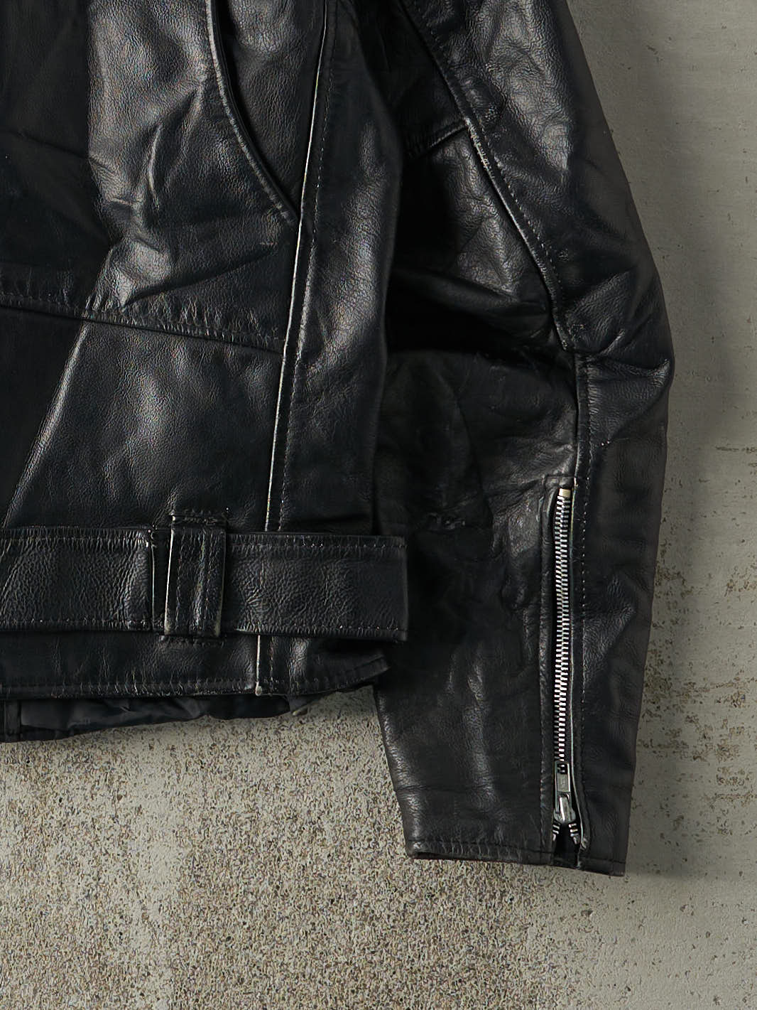 Vintage 80s Black Open Road Collection Leather Biker Jacket (S)