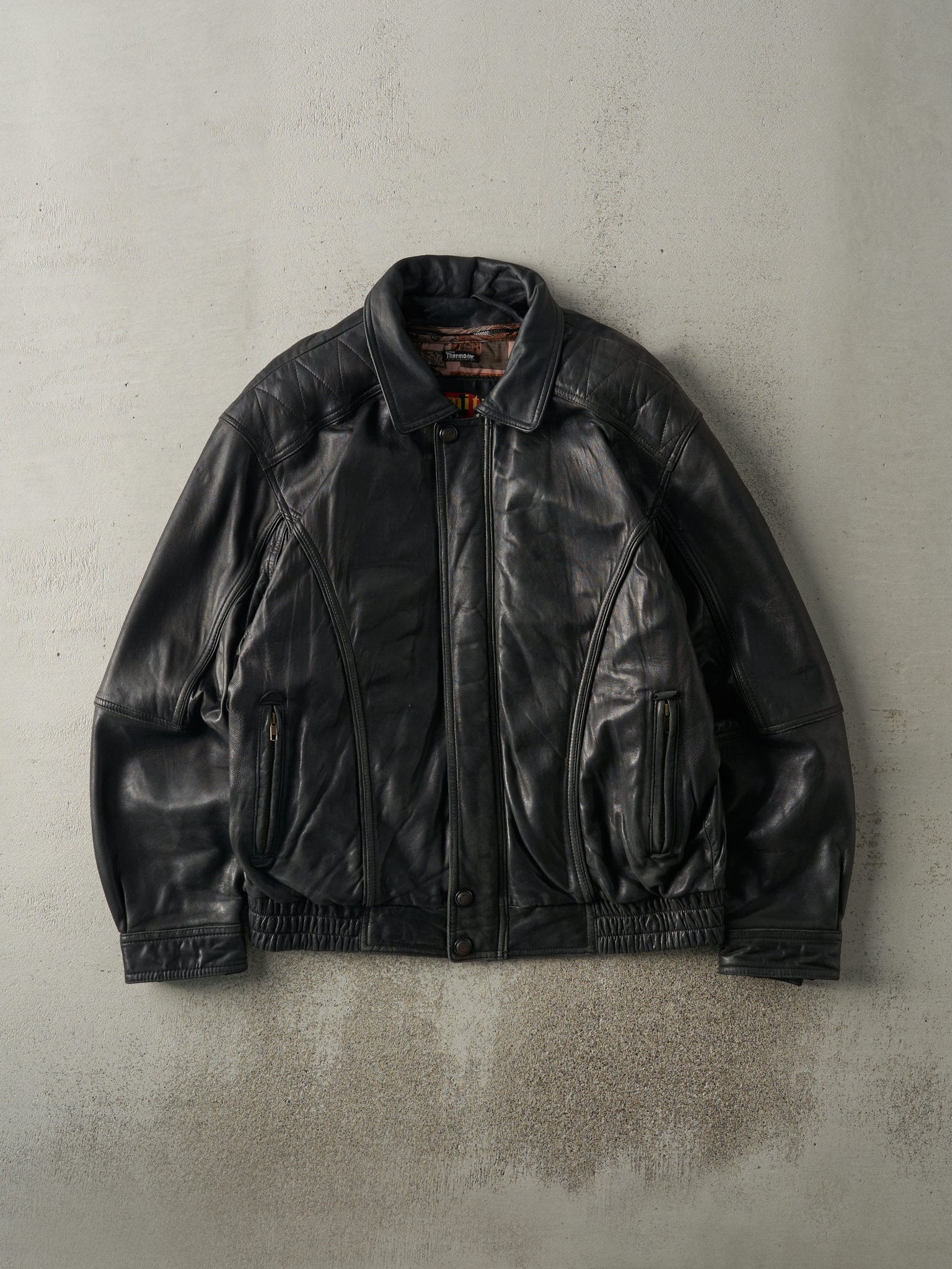 Vintage Y2K Black Dimitri Leather Jacket (L)