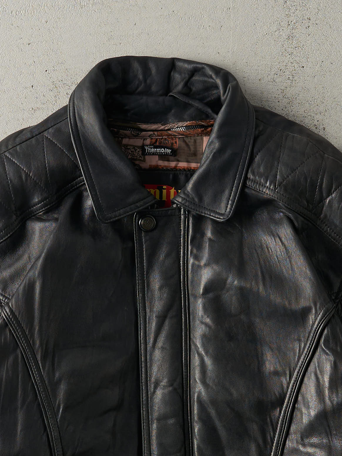 Vintage Y2K Black Dimitri Leather Jacket (L)