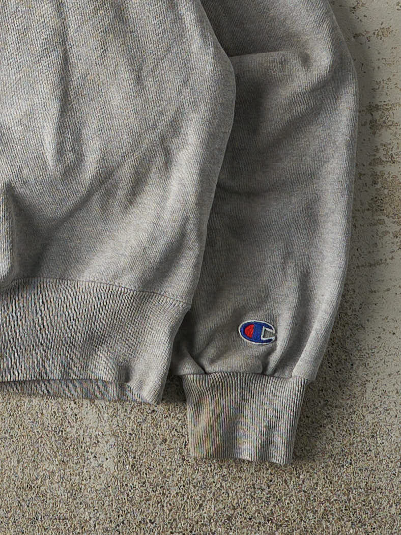Vintage 90s Grey Champion Embroidered Logo Crewneck (L)