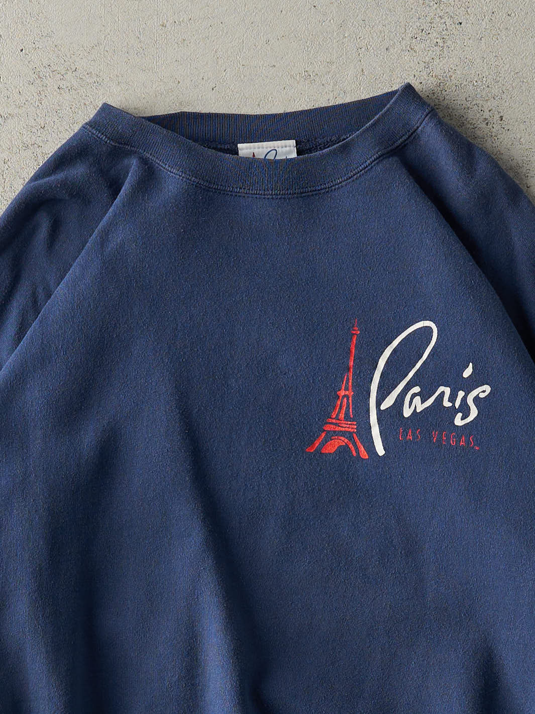 Vintage 90s Navy Blue Paris Las Vegas Boxy Crewneck (XL)