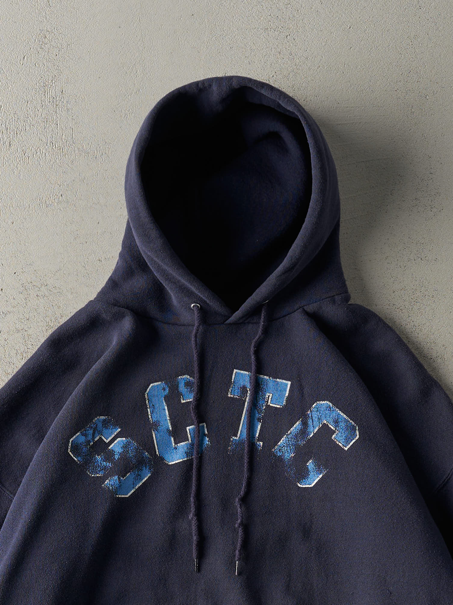 Vintage 90s Navy Blue SCTC Boxy Hoodie (XXL)