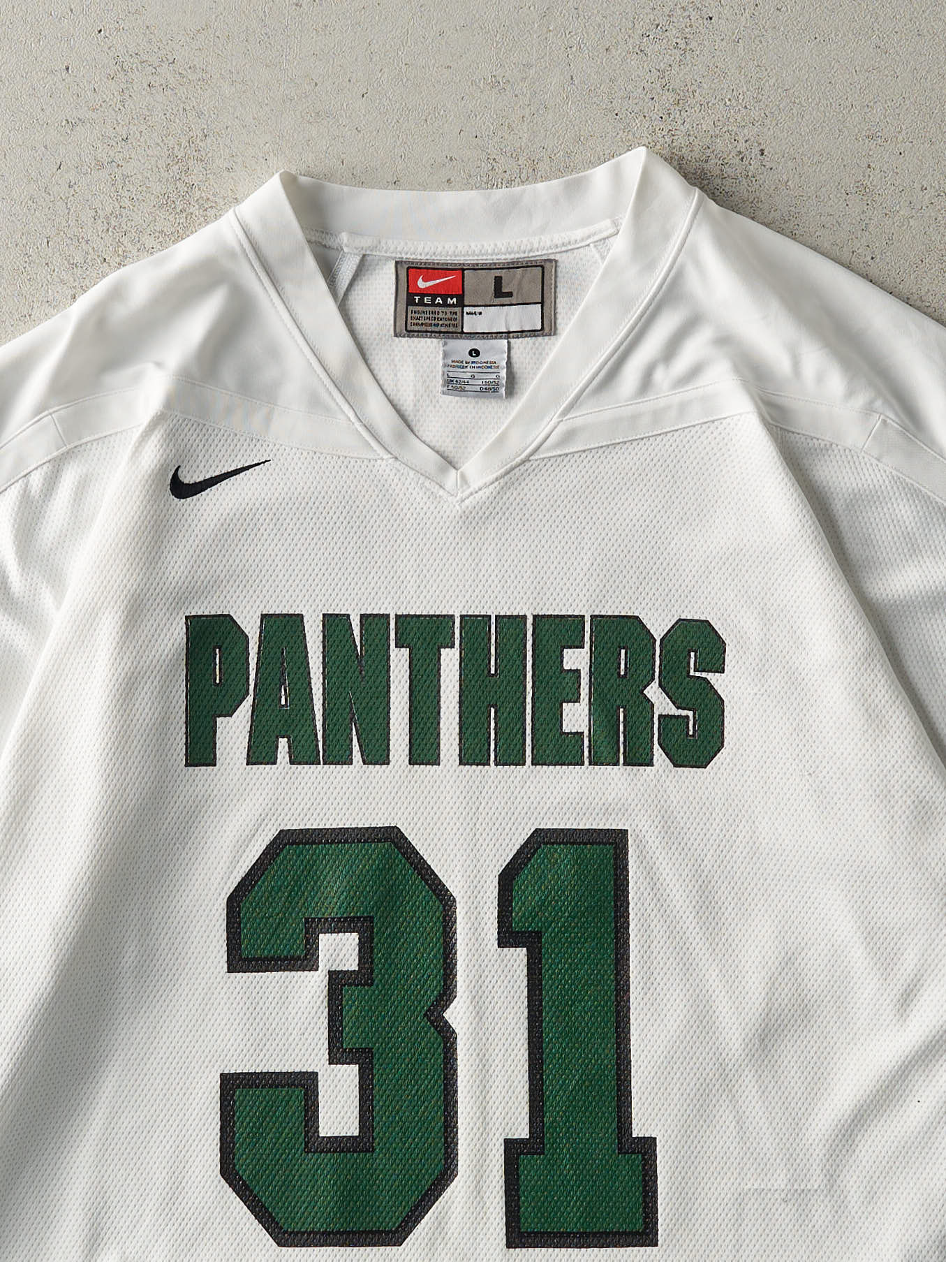 Vintage 90s White & Green Panthers #31 Jersey (L)