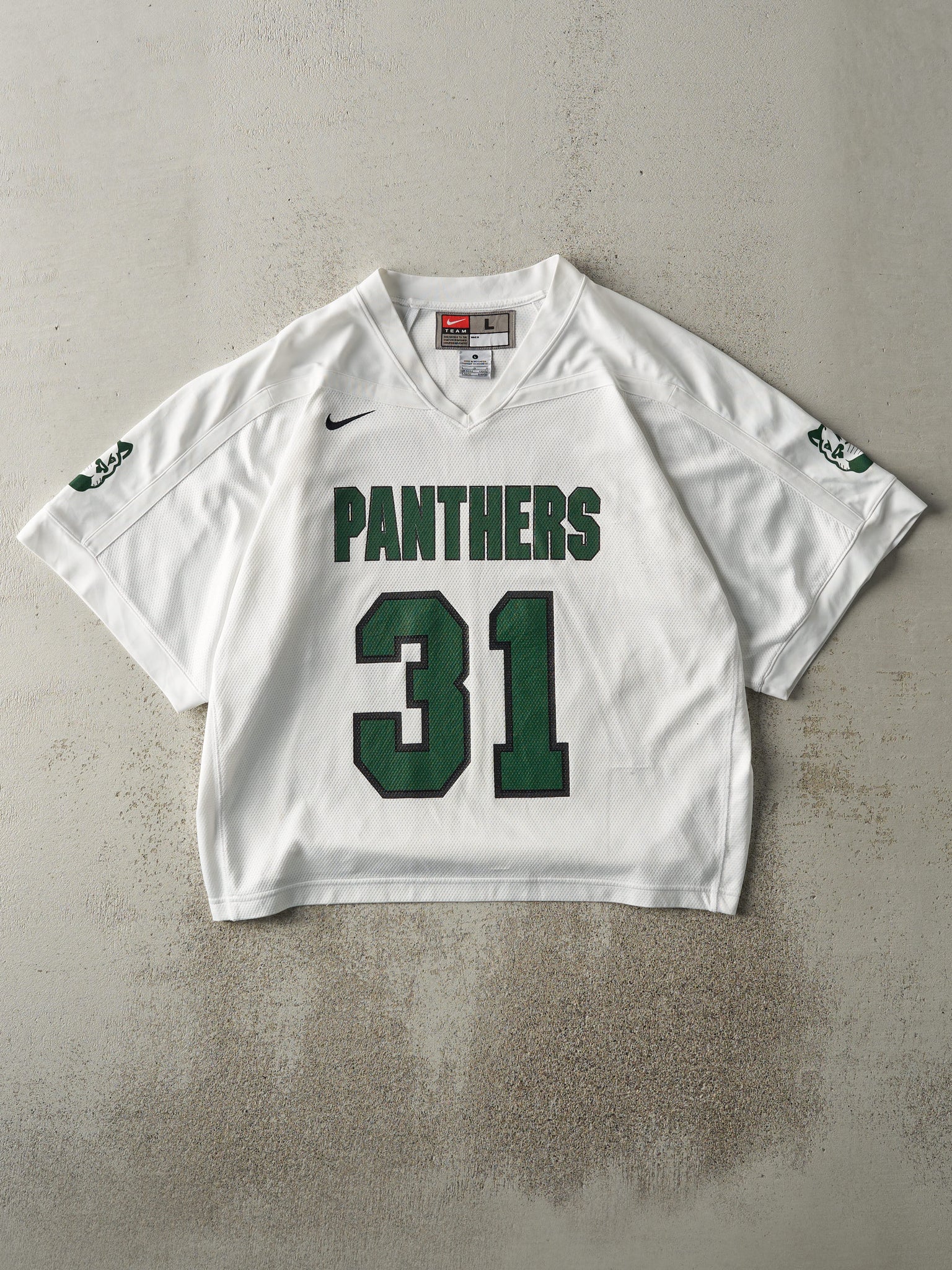 Vintage 90s White & Green Panthers #31 Jersey (L)